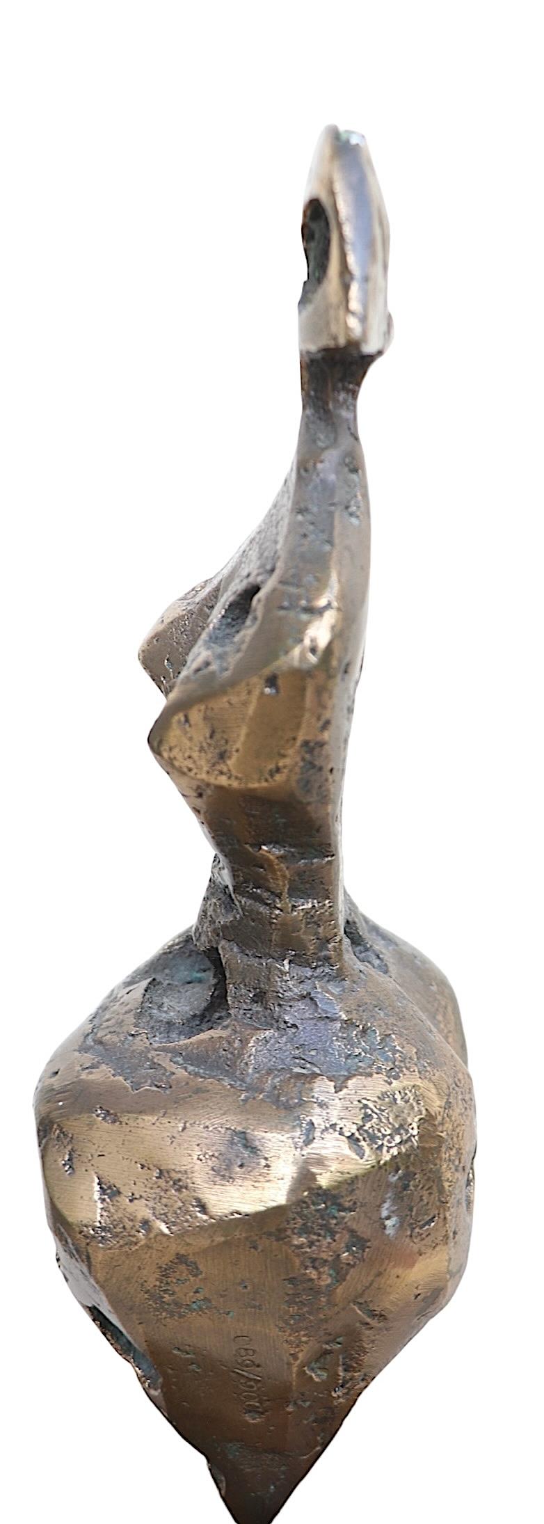Brutalist Cast Bronze Sculpture of a Stylized Female Figure after Henry Moore For Sale 2