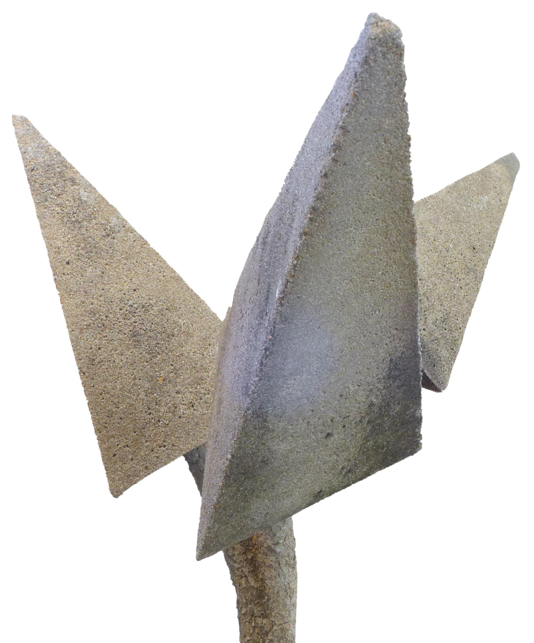 A spectacular brutalist cast concrete abstract sculpture. Constructed over a steel frame, an expressive and alluring concept, simultaneously embodying pop art, minimalism and even sacred geometry. A nice even patina throughout from time spent