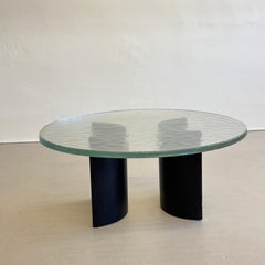 Table basse en verre moulé de style brutaliste, signée Heinz Lilienthal – années 1970