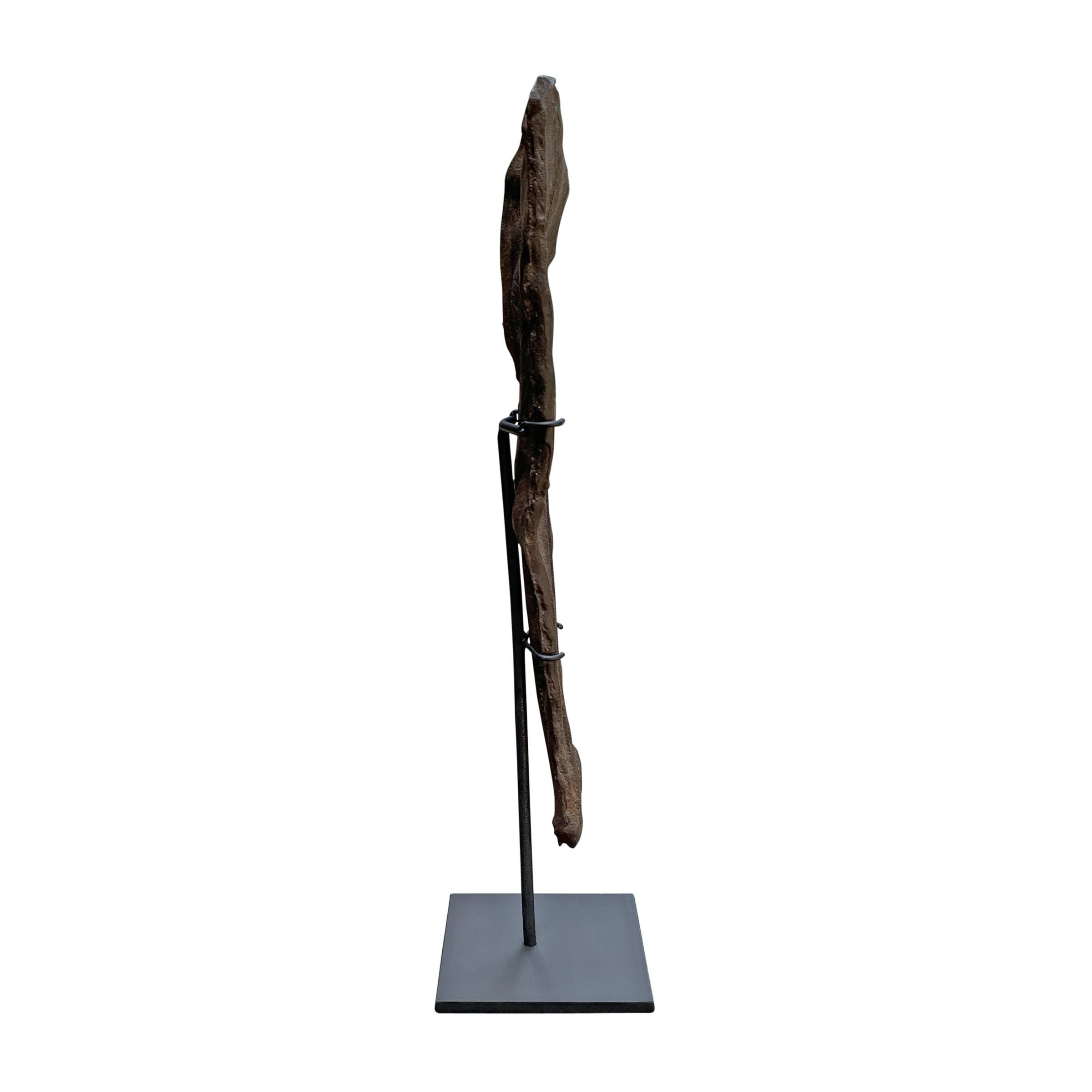Brutalist Cast Iron Feather on Custom Stand In New Condition For Sale In Chicago, IL