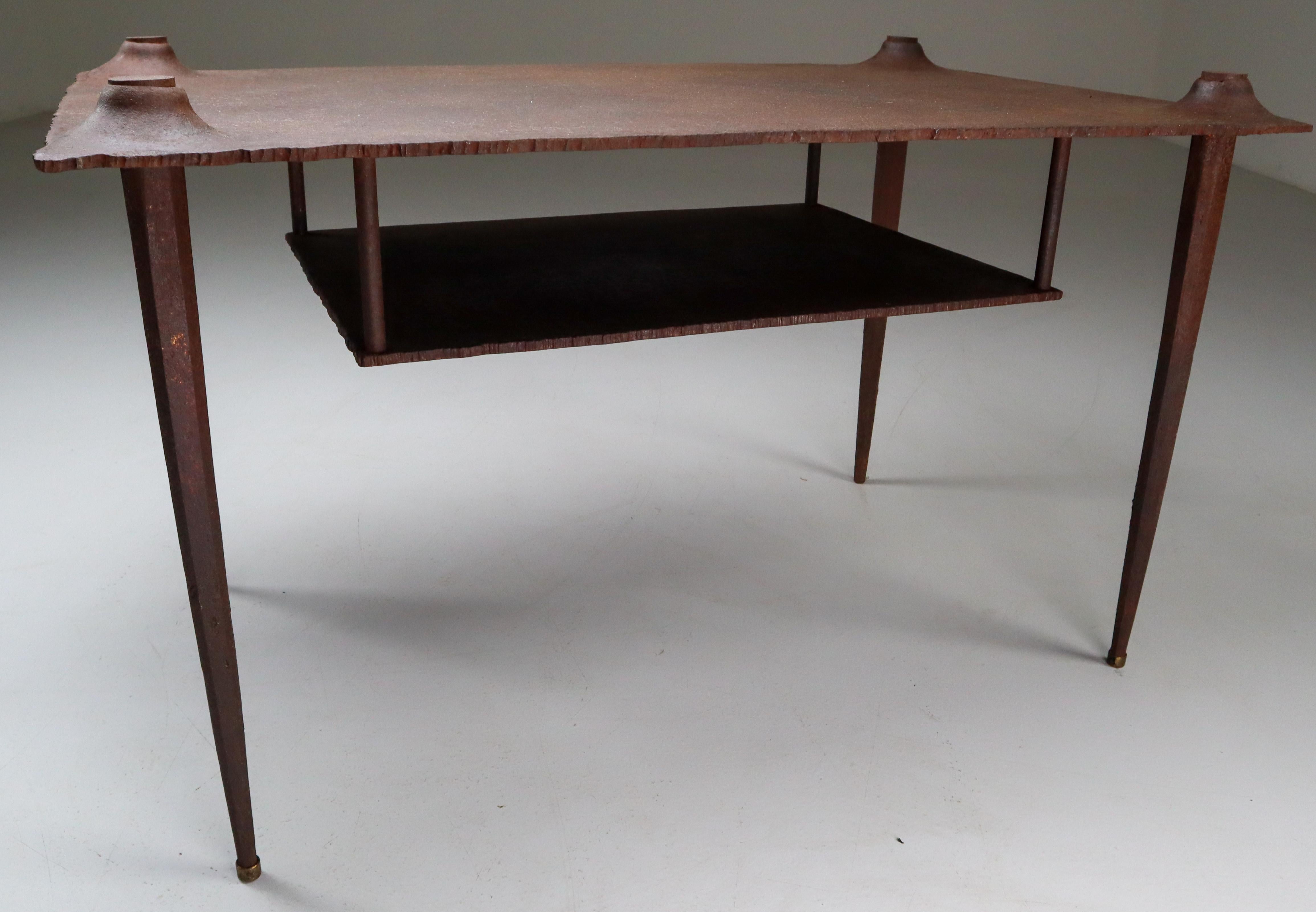 Late 20th Century Brutalist Cast Iron Table by Indir Mecibah for Smederij Moerman, Belgium, 1998