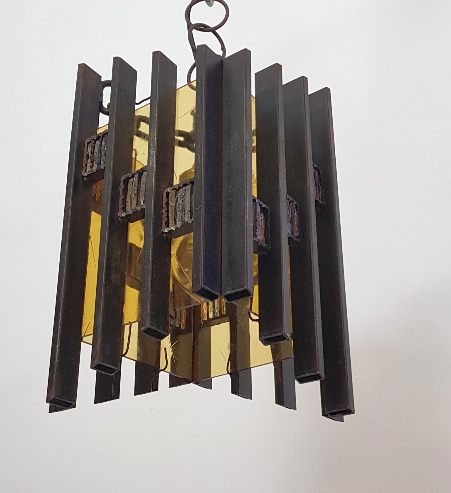 Brutalist Ceiling Lamp by Longobard Italy 2