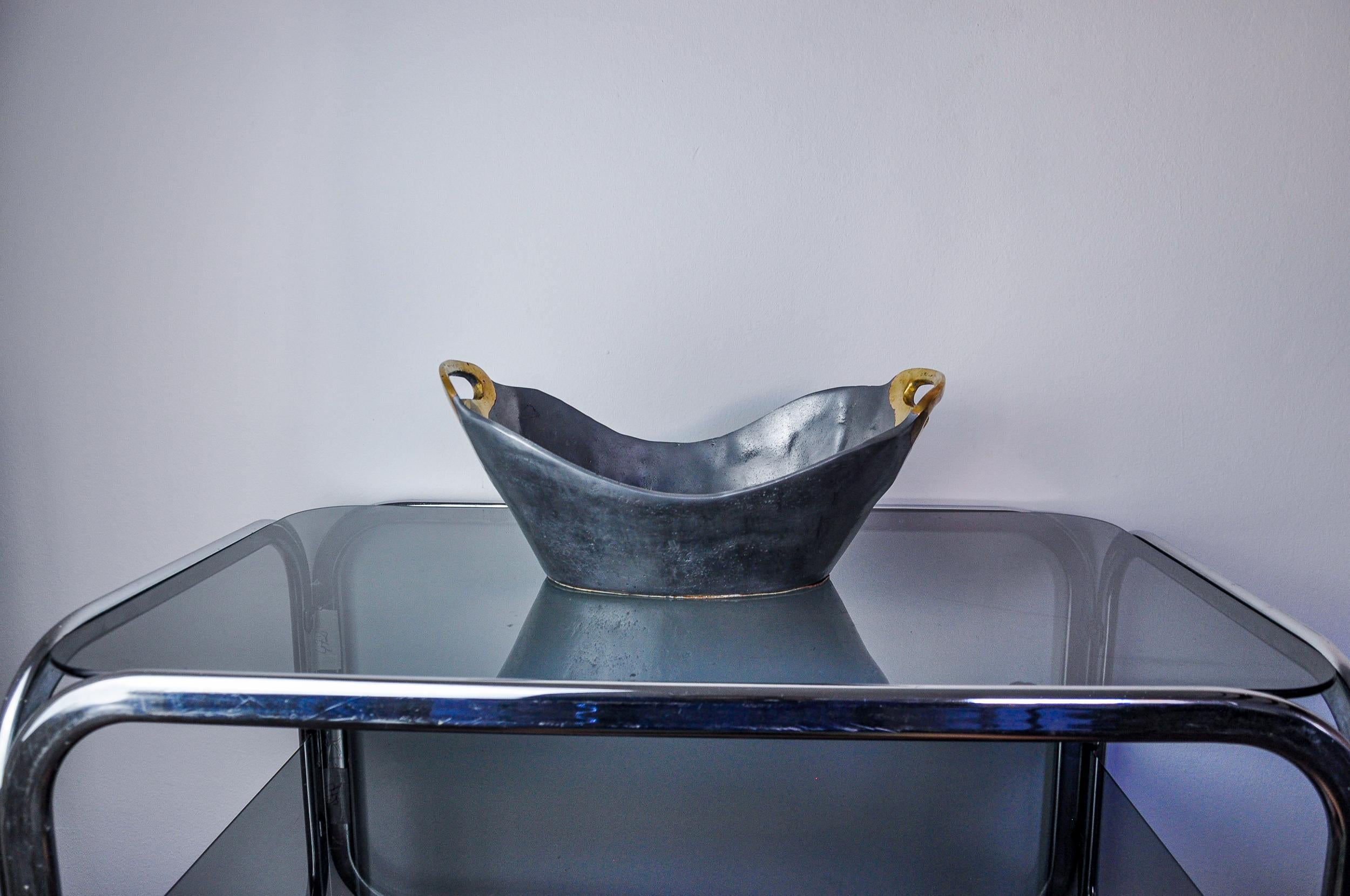 Hollywood Regency Brutalist centerpiece by Ardisur, bronze and aluminum, Spain, 1970 For Sale
