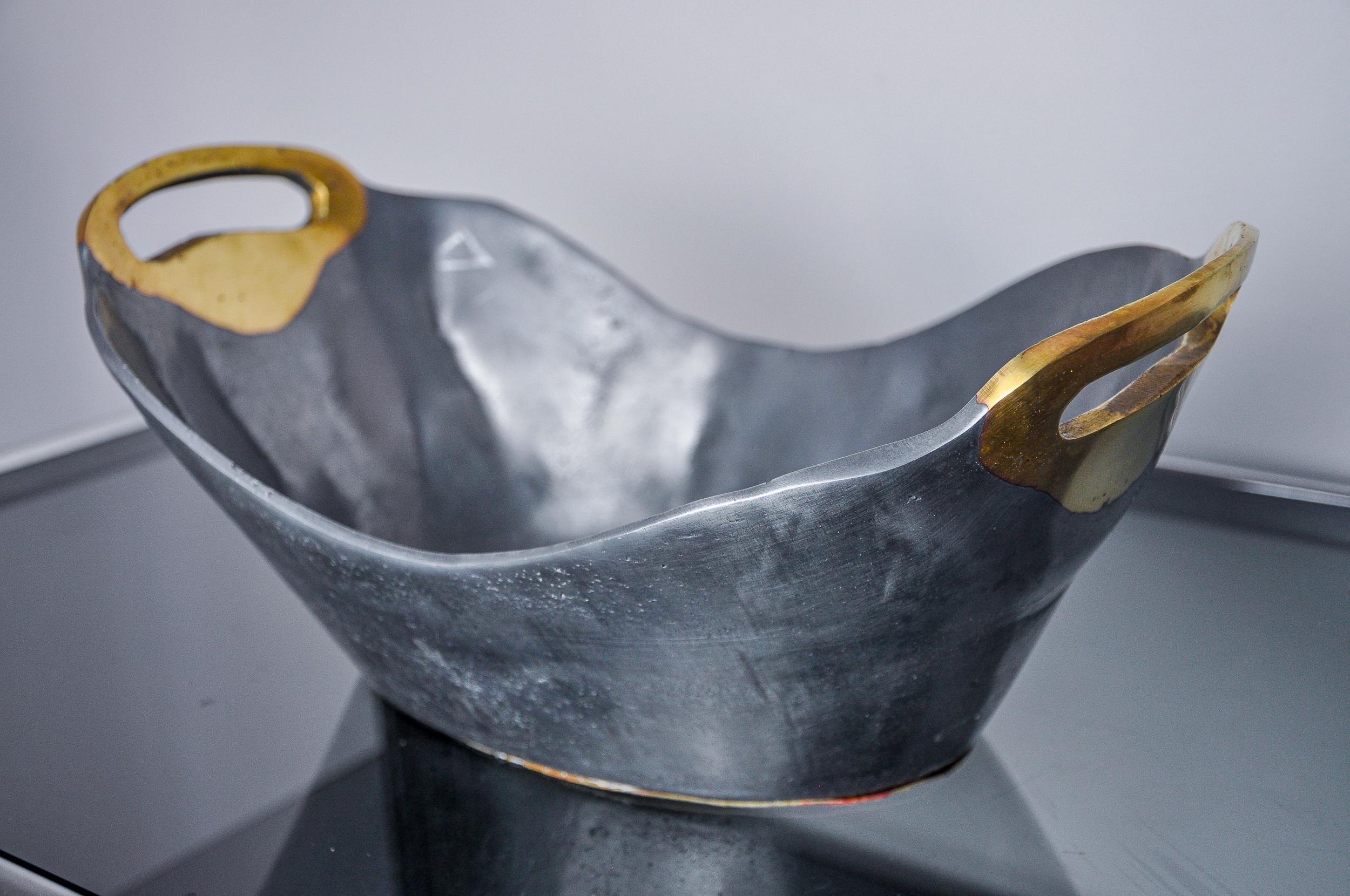 Spanish Brutalist centerpiece by Ardisur, bronze and aluminum, Spain, 1970 For Sale