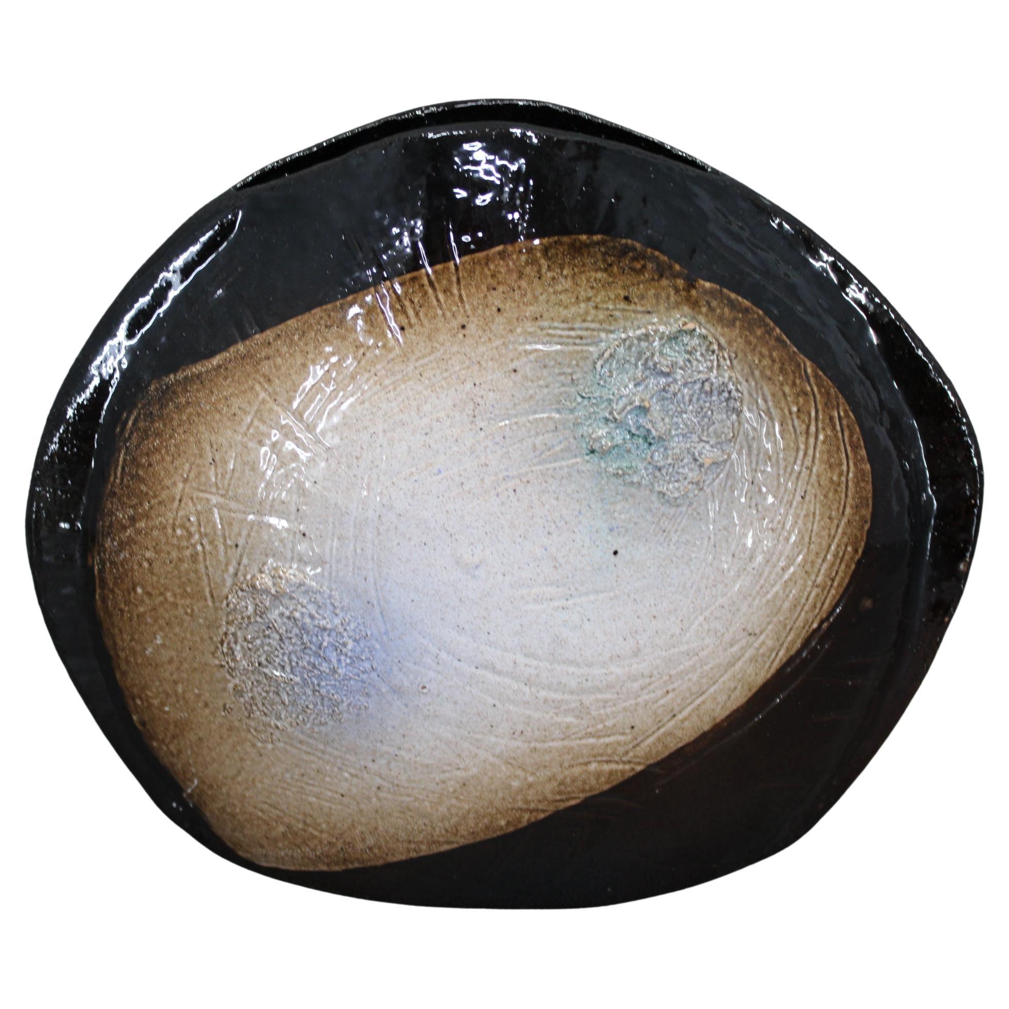 Brutalistische Keramik-Kunstvase, Tschechoslowakei, 1970er Jahre im Angebot