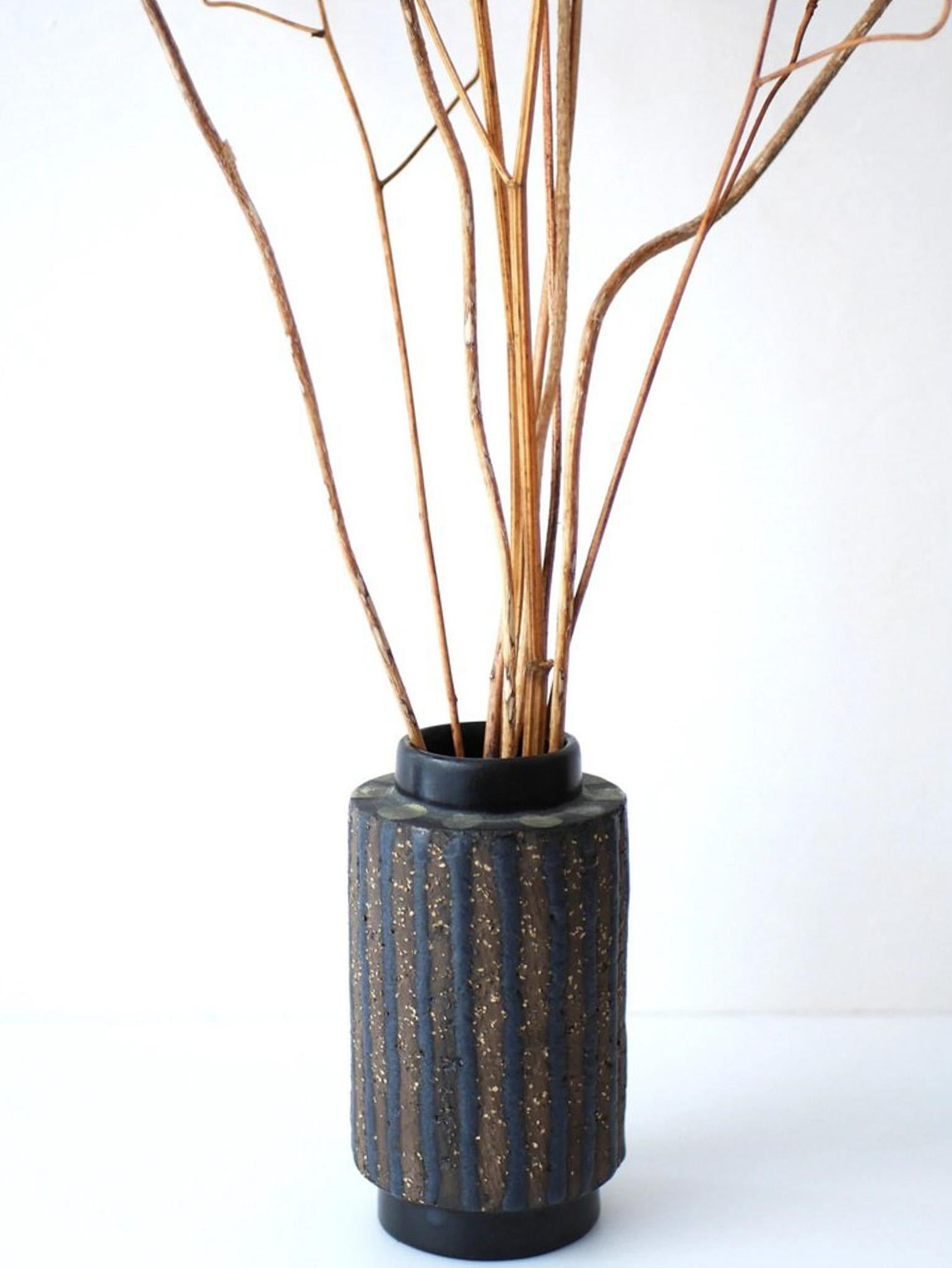Mid-20th Century Brutalist ceramic art vase 'Ringo'  by Mari Simmulson for Upsala Ekeby, Sweden For Sale