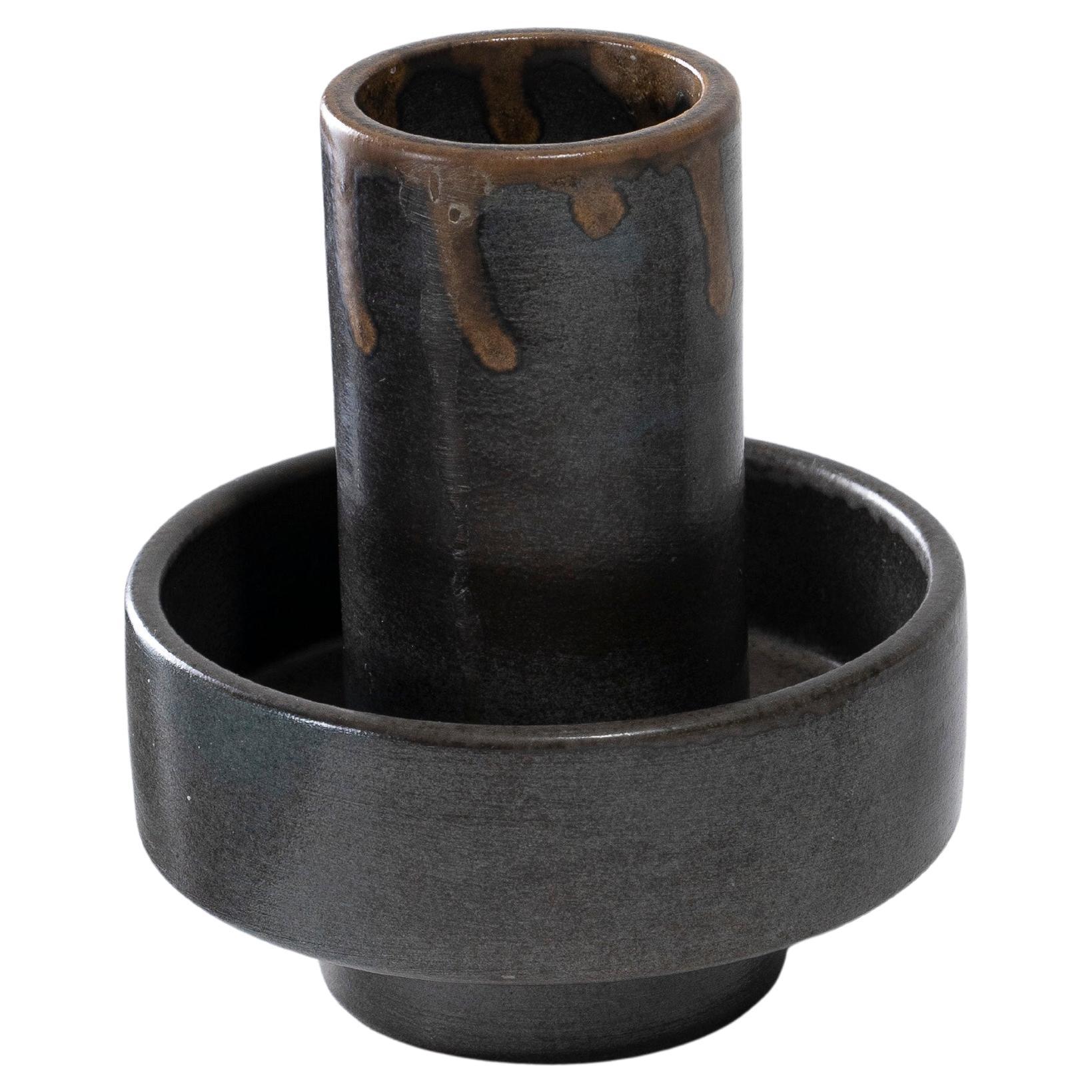 Brutalist Ceramic Candleholder, 1960s