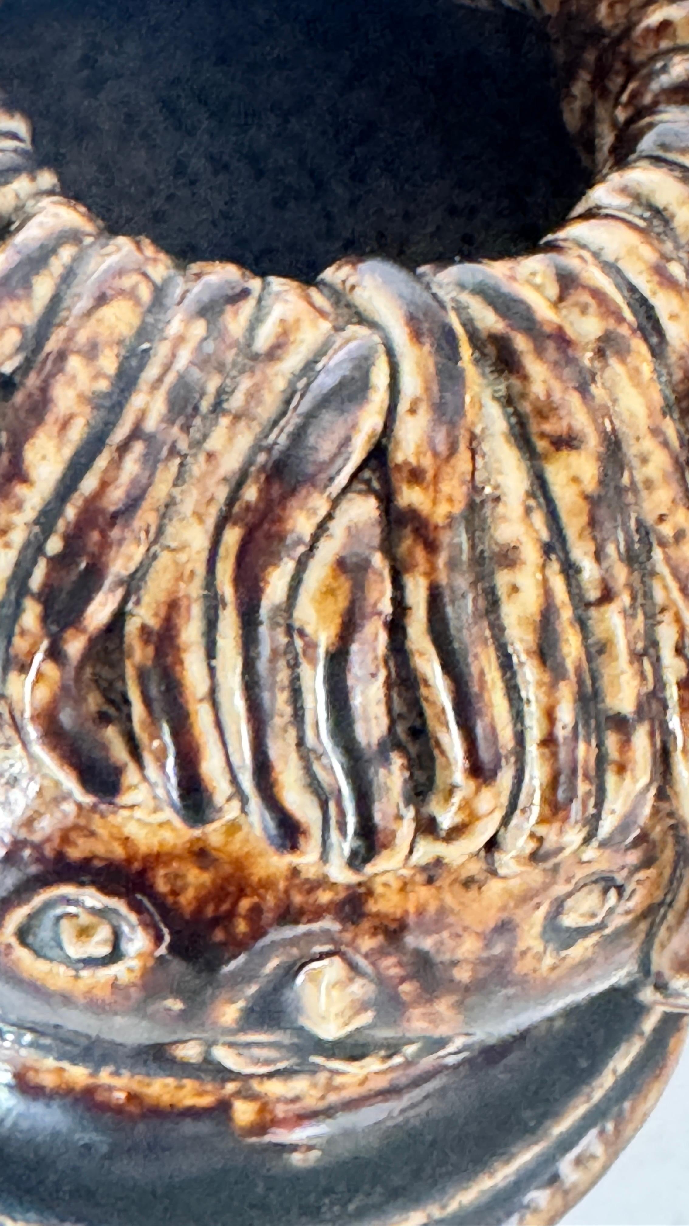 Brutalistischer Keramik-Kerzenhalter - Frankreich, 1960er Jahre im Angebot 6