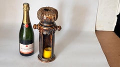 Brutalist Ceramic Candleholder – France, 1960s