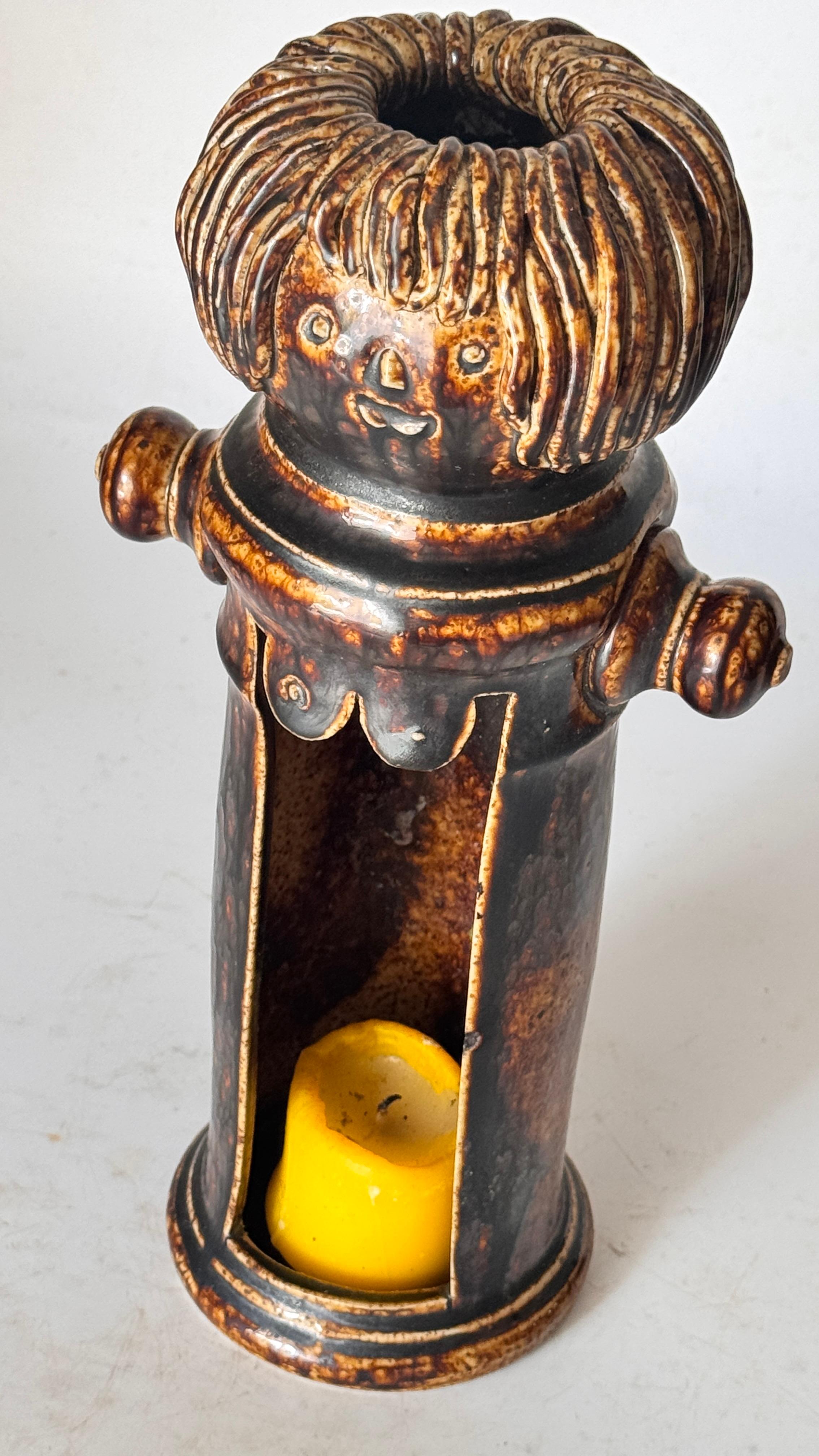 Brutalistischer Keramik-Kerzenhalter - Frankreich, 1960er Jahre im Angebot 3