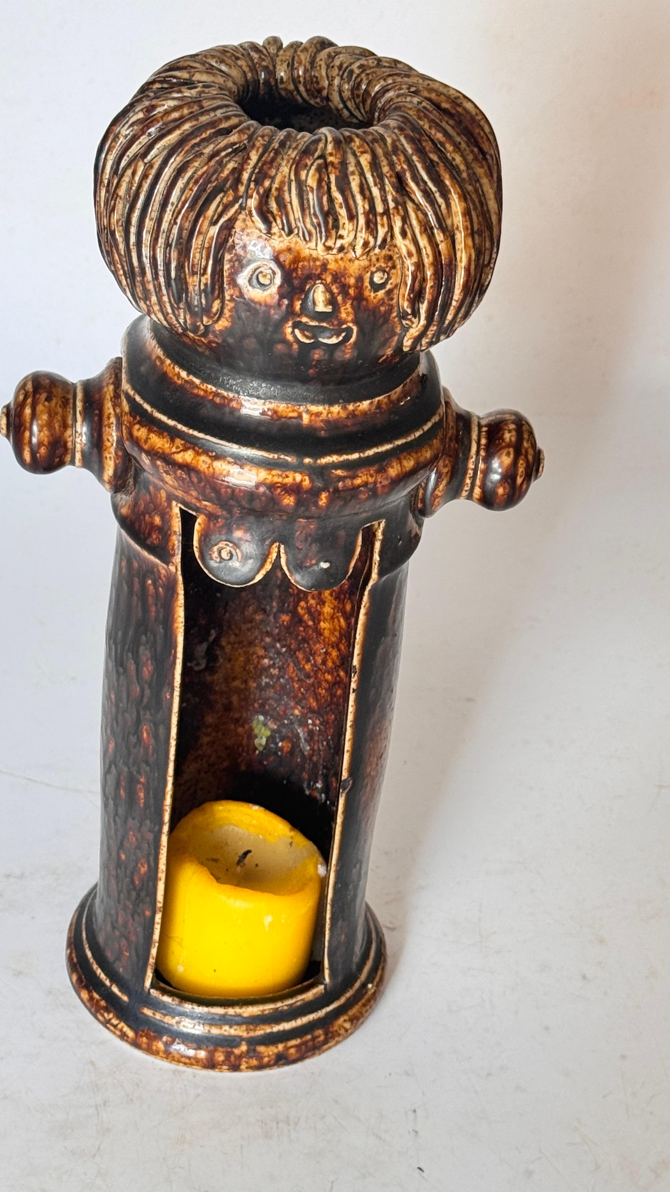 Brutalistischer Keramik-Kerzenhalter - Frankreich, 1960er Jahre im Angebot 4