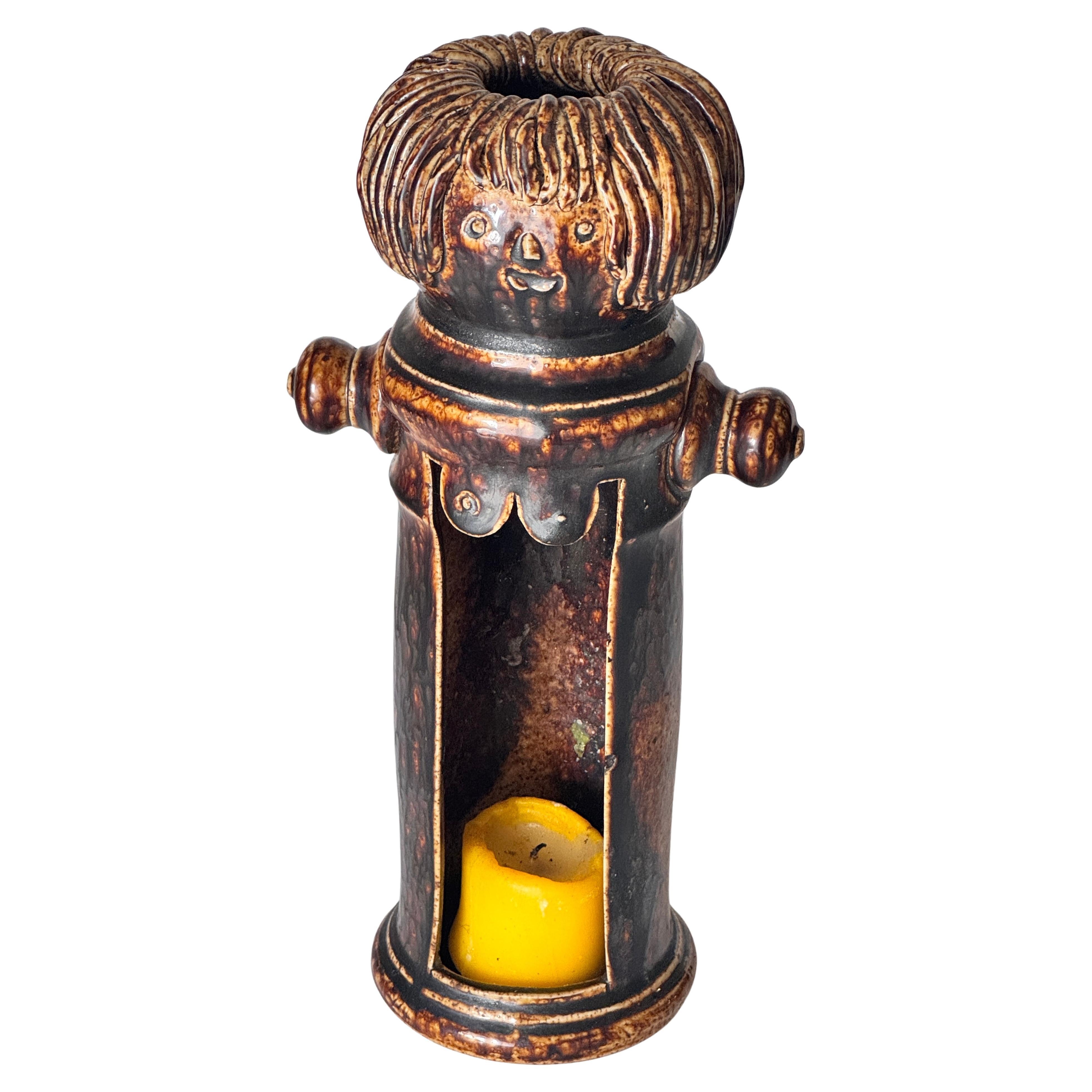 Brutalistischer Keramik-Kerzenhalter - Frankreich, 1960er Jahre im Angebot