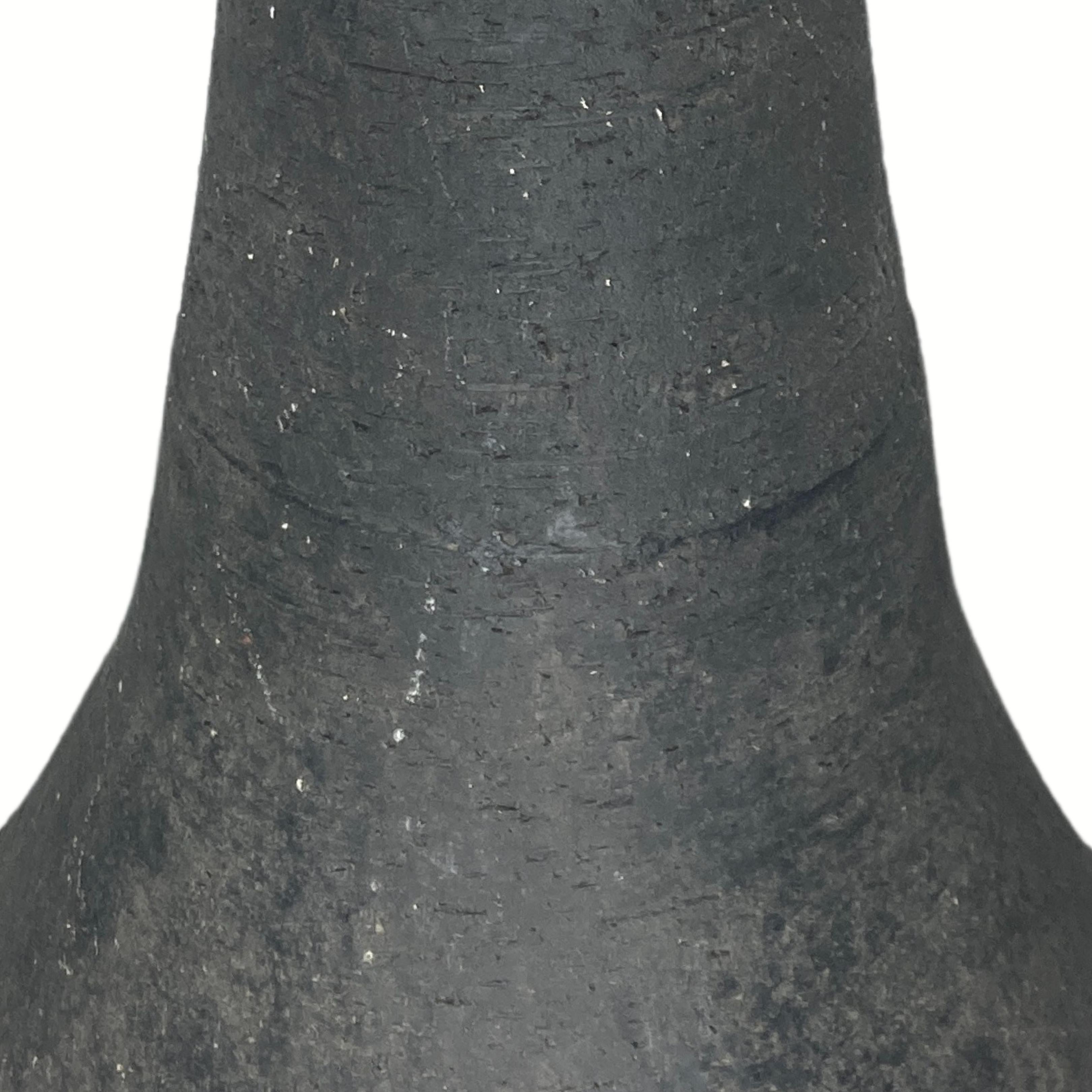 Brutalist ceramic floor lamp with bouclé shade, Dutch 1960s 2