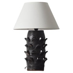 Lampada in ceramica brutalista degli anni '70