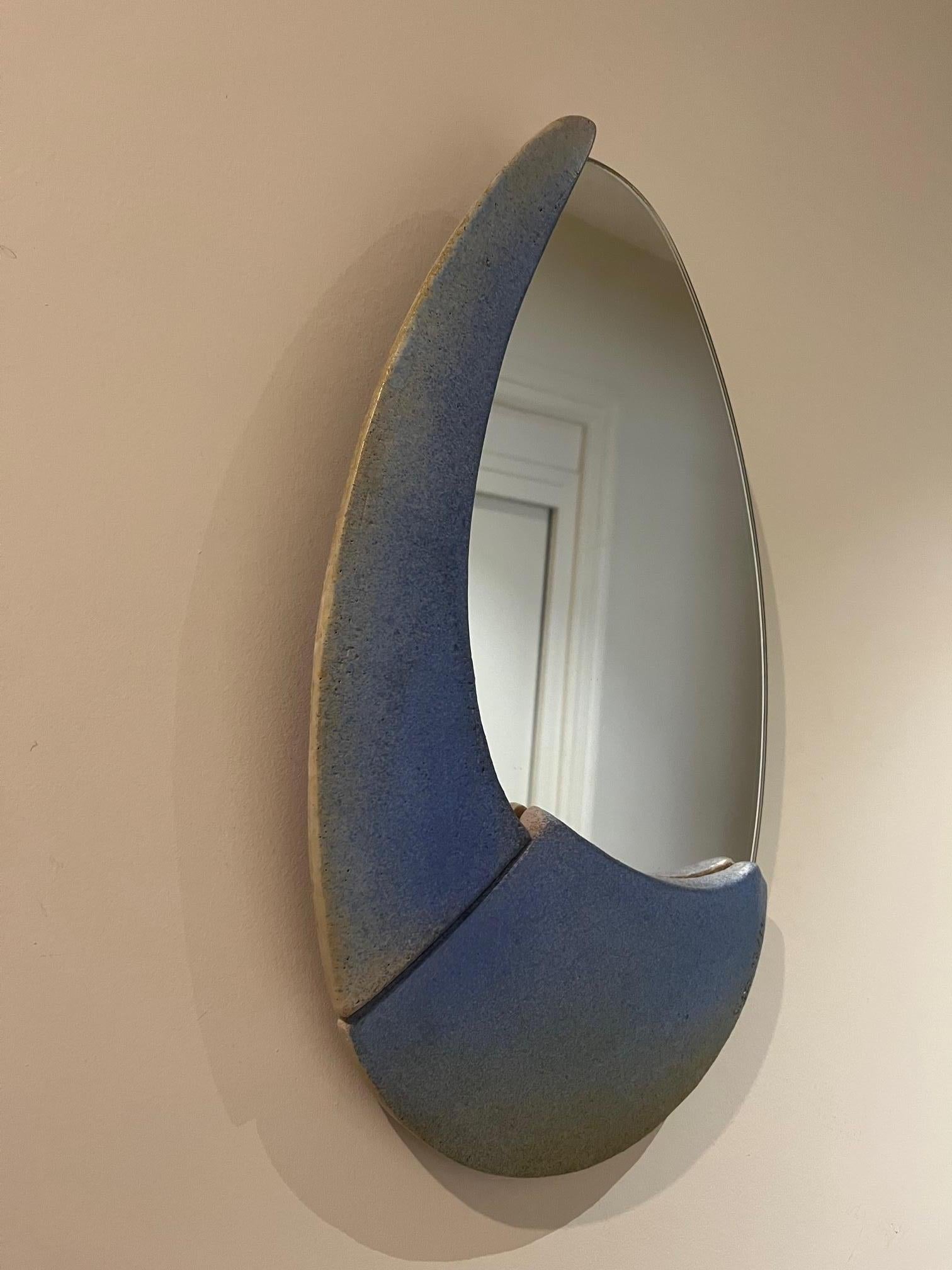 Brutalist Ceramic Mirror by Defer For Sale 2