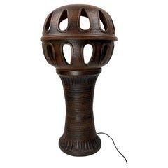 Brutalist ceramic mushroom floor lamp 100cm, 1960s
