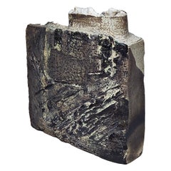 Brutalist ceramic sandstone vase sculpture - Free form - 70s - La Borne- France