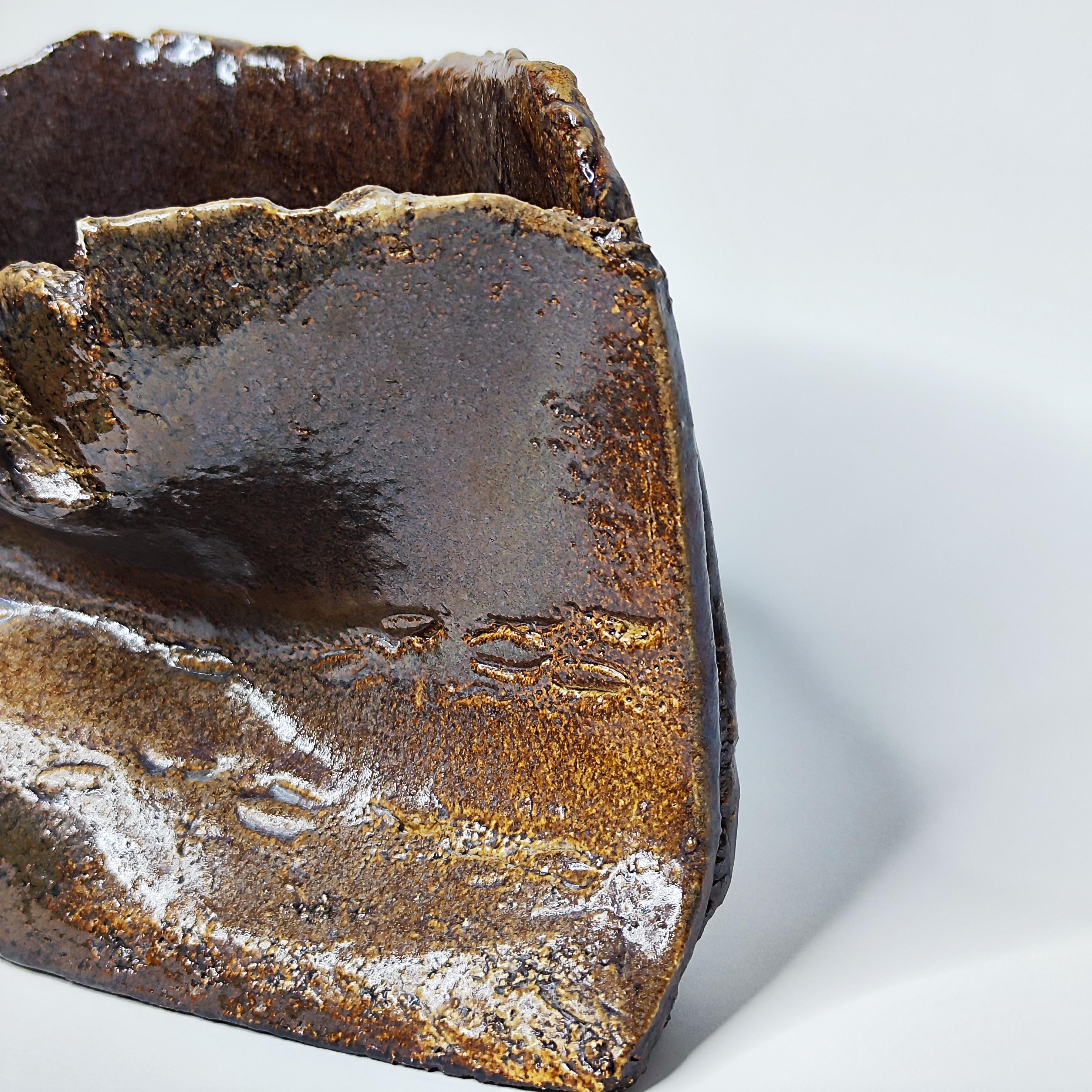 Brutalist ceramic sculpture vase - 1960s - France - La Borne - 60s 4