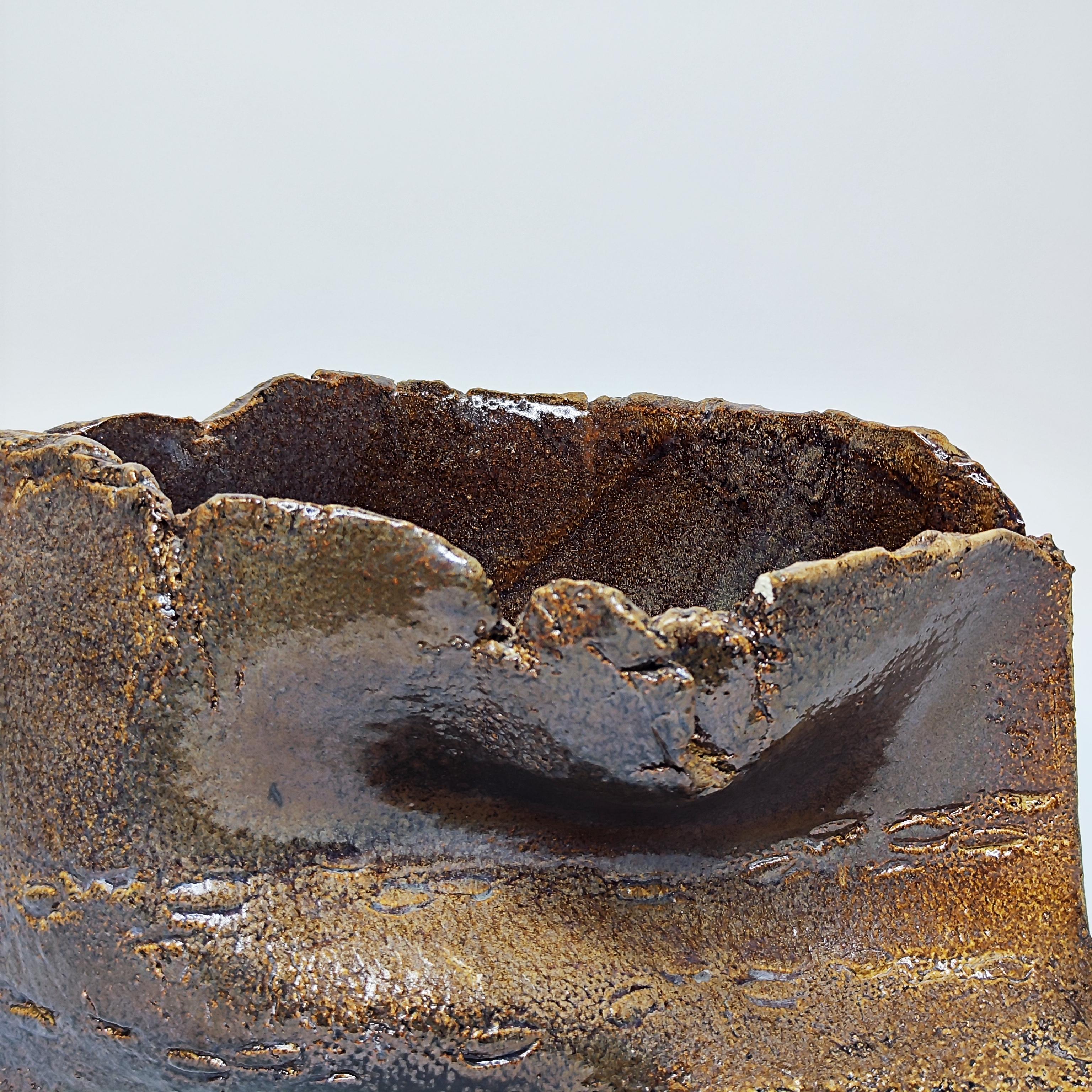 Brutalist ceramic sculpture vase - 1960s - France - La Borne - 60s 2