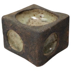 Vintage Brutalist Ceramic Studio Objet Signed Illegibly