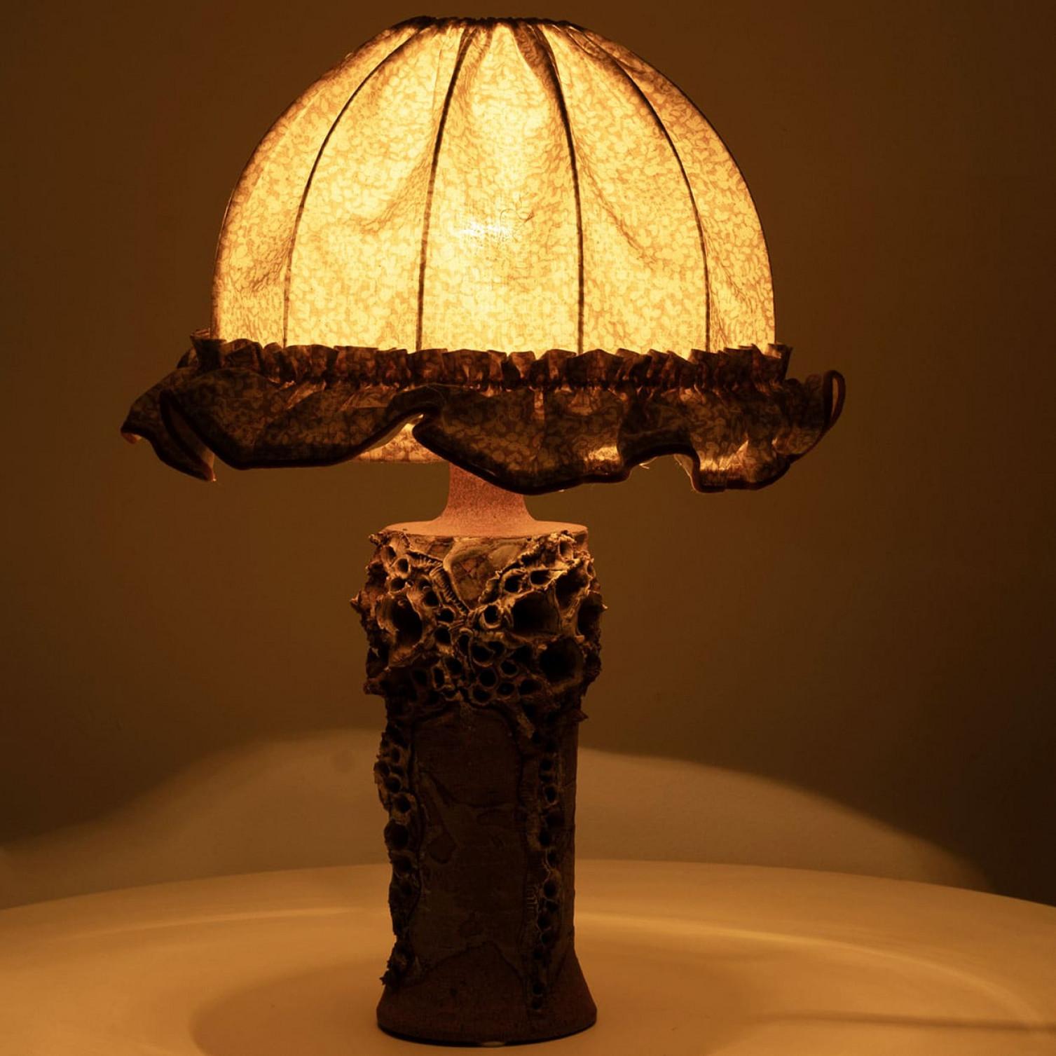 Glazed Brutalist Ceramic Table Lamp by Bodil Marie Nielsen, Denmark, 1960s For Sale
