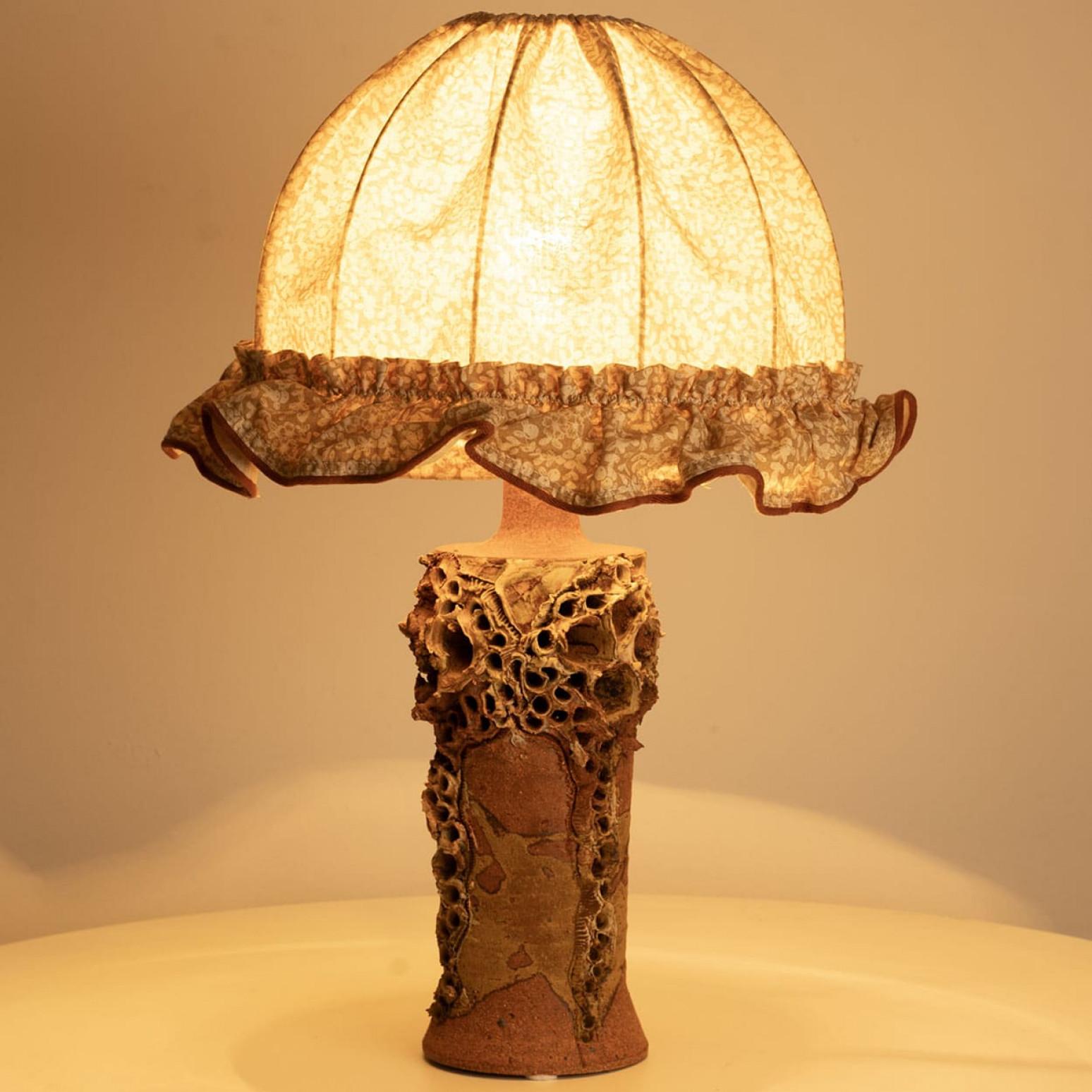 Mid-20th Century Brutalist Ceramic Table Lamp by Bodil Marie Nielsen, Denmark, 1960s For Sale