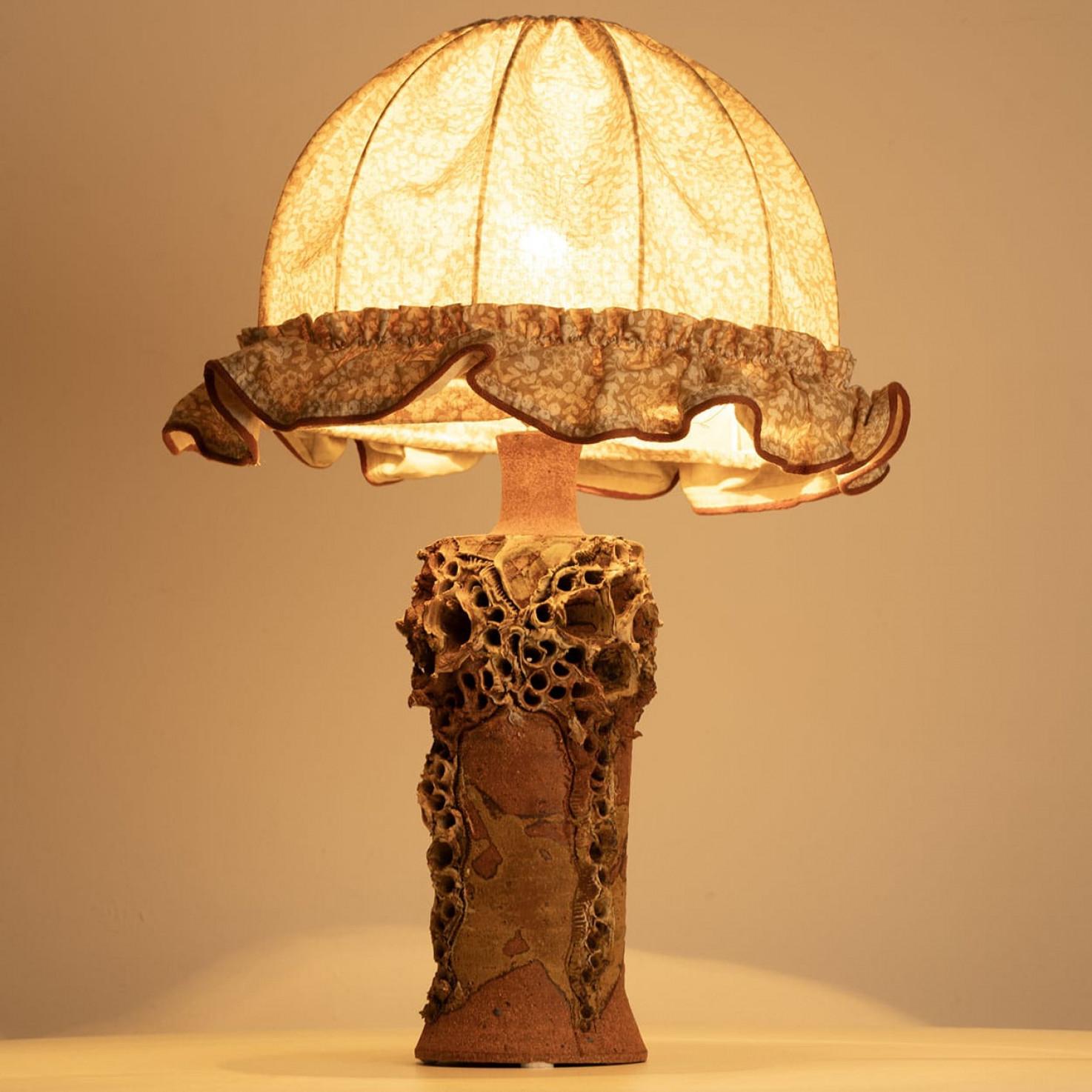 Brutalist Ceramic Table Lamp by Bodil Marie Nielsen, Denmark, 1960s For Sale 2