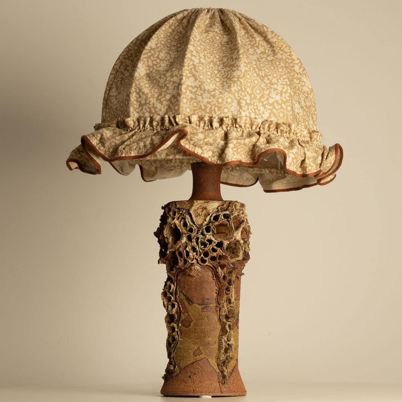 Brutalist Ceramic Table Lamp by Bodil Marie Nielsen, Denmark, 1960s For Sale 3