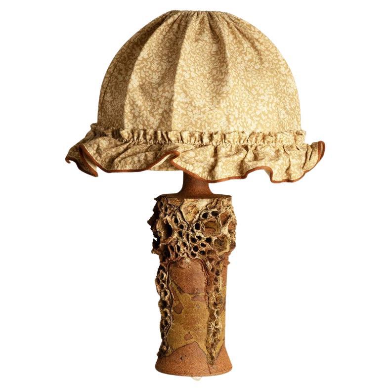 Brutalist Ceramic Table Lamp by Bodil Marie Nielsen, Denmark, 1960s For Sale