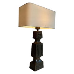Vintage Brutalist Ceramic Table Lamp