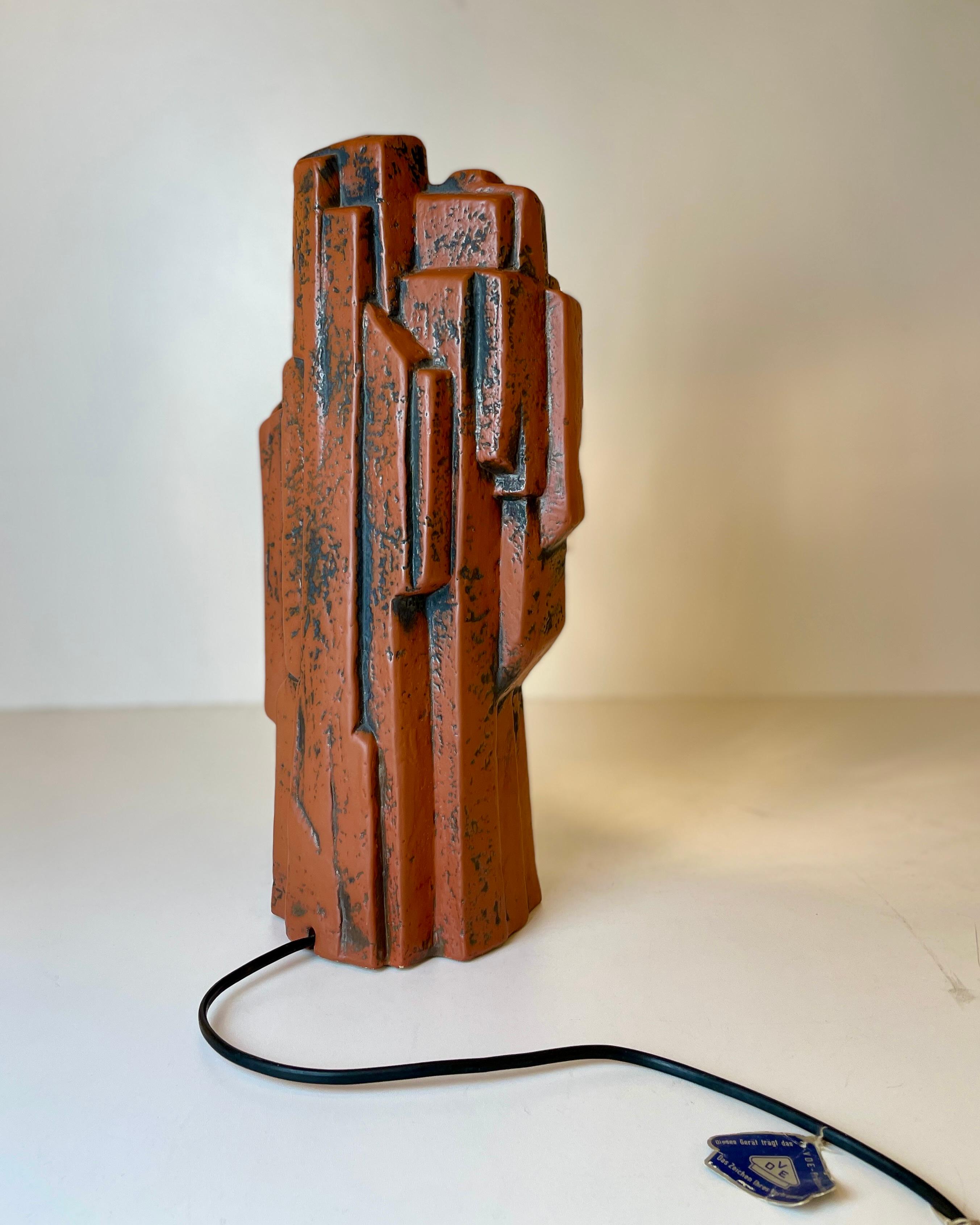 Mid-20th Century Brutalist Ceramic Table Lamp From The 60'S For Sale