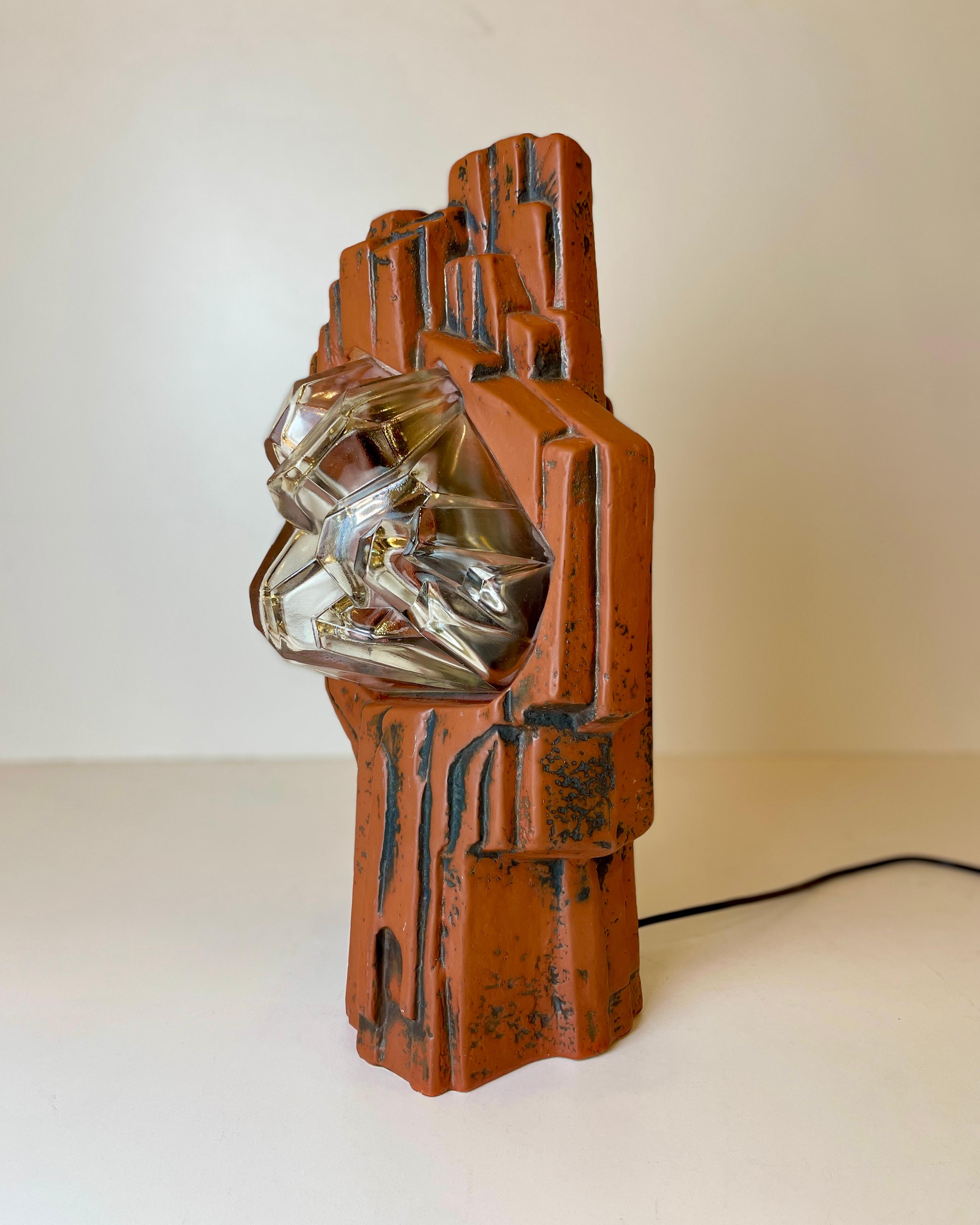 Brutalist Ceramic Table Lamp From The 60'S For Sale 1