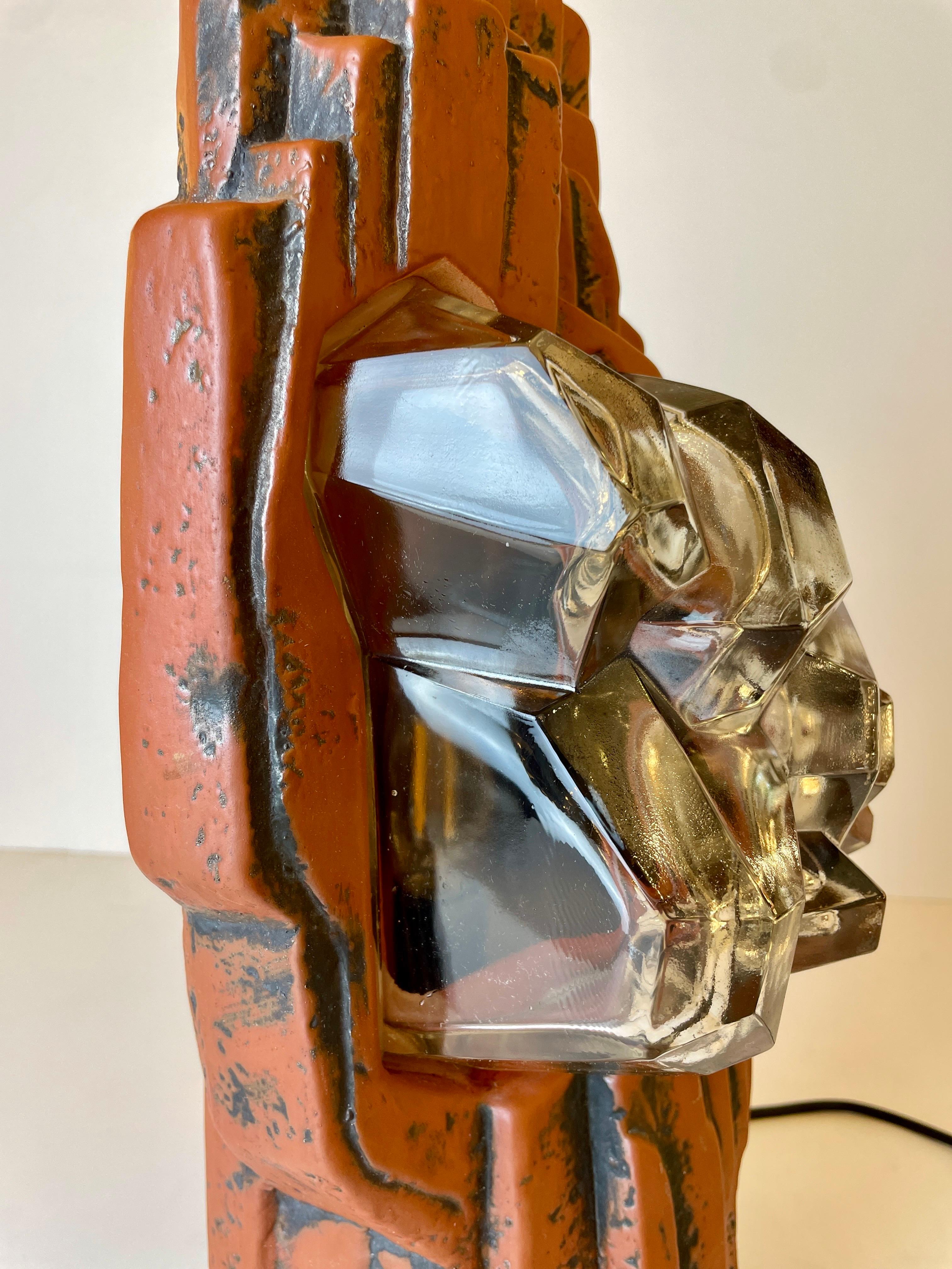 Brutalist Ceramic Table Lamp From The 60'S For Sale 2