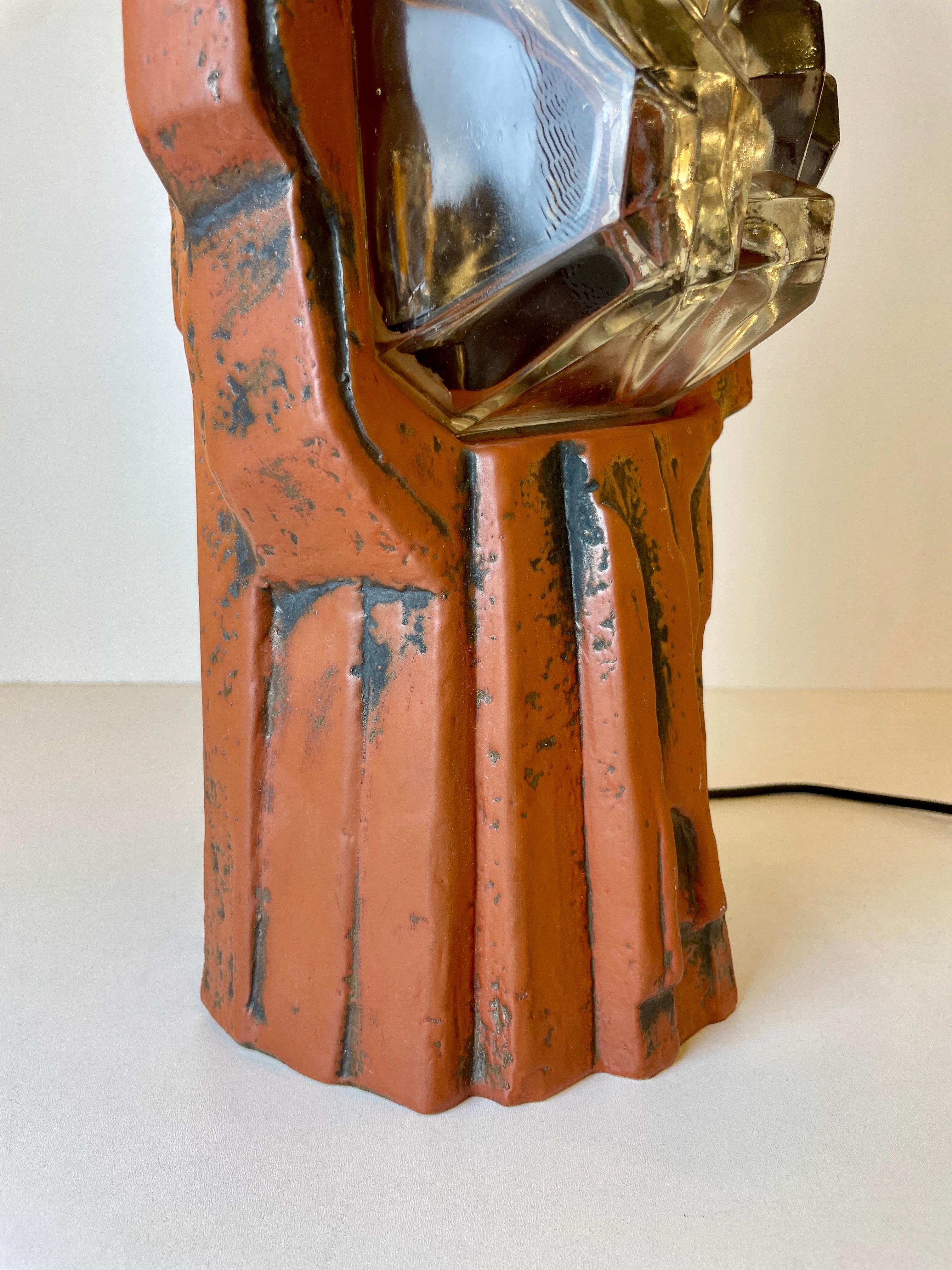 Brutalist Ceramic Table Lamp From The 60'S For Sale 3