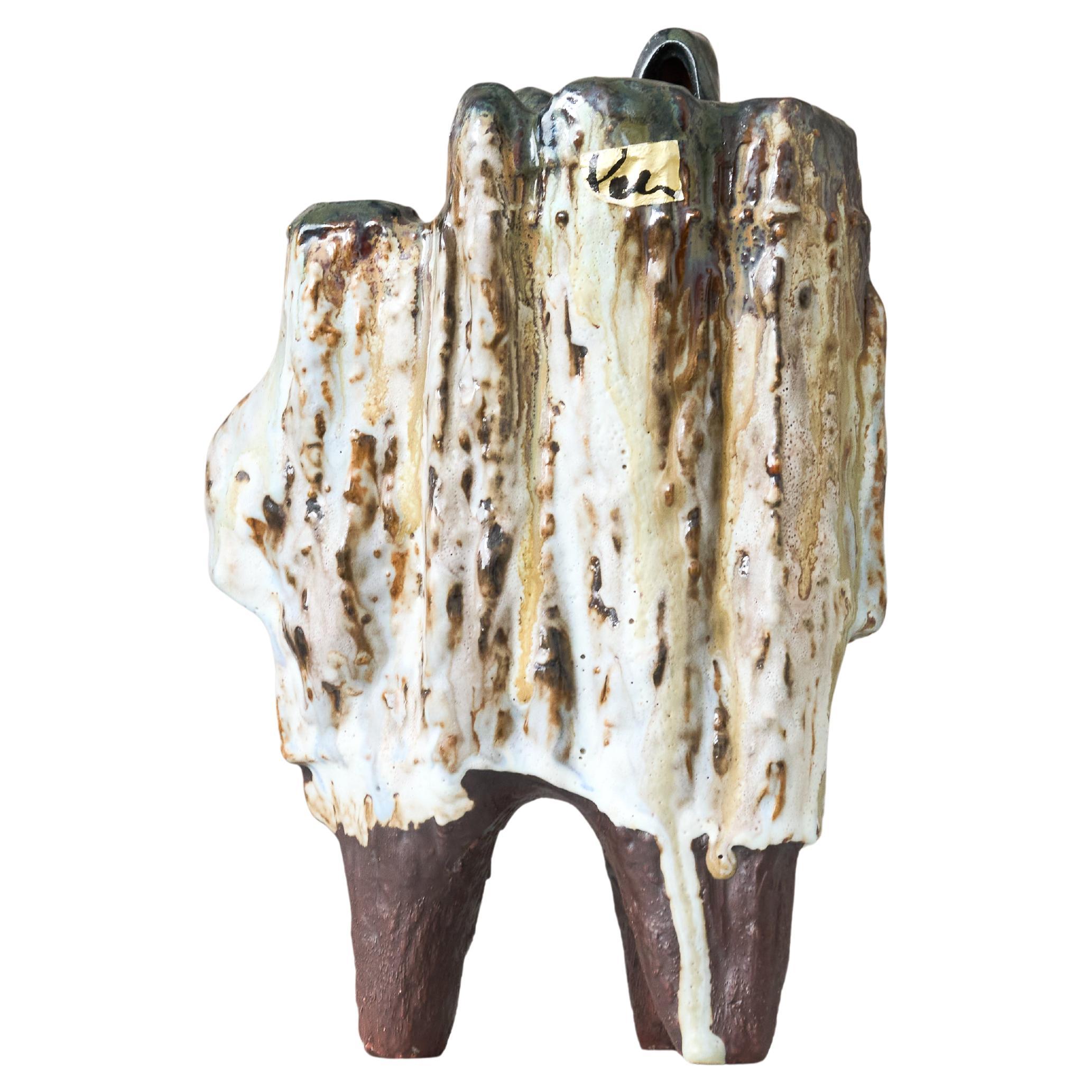 Brutalist Ceramic Vase by Helmut Friedrich Schäffenacker. Germany, 1960s