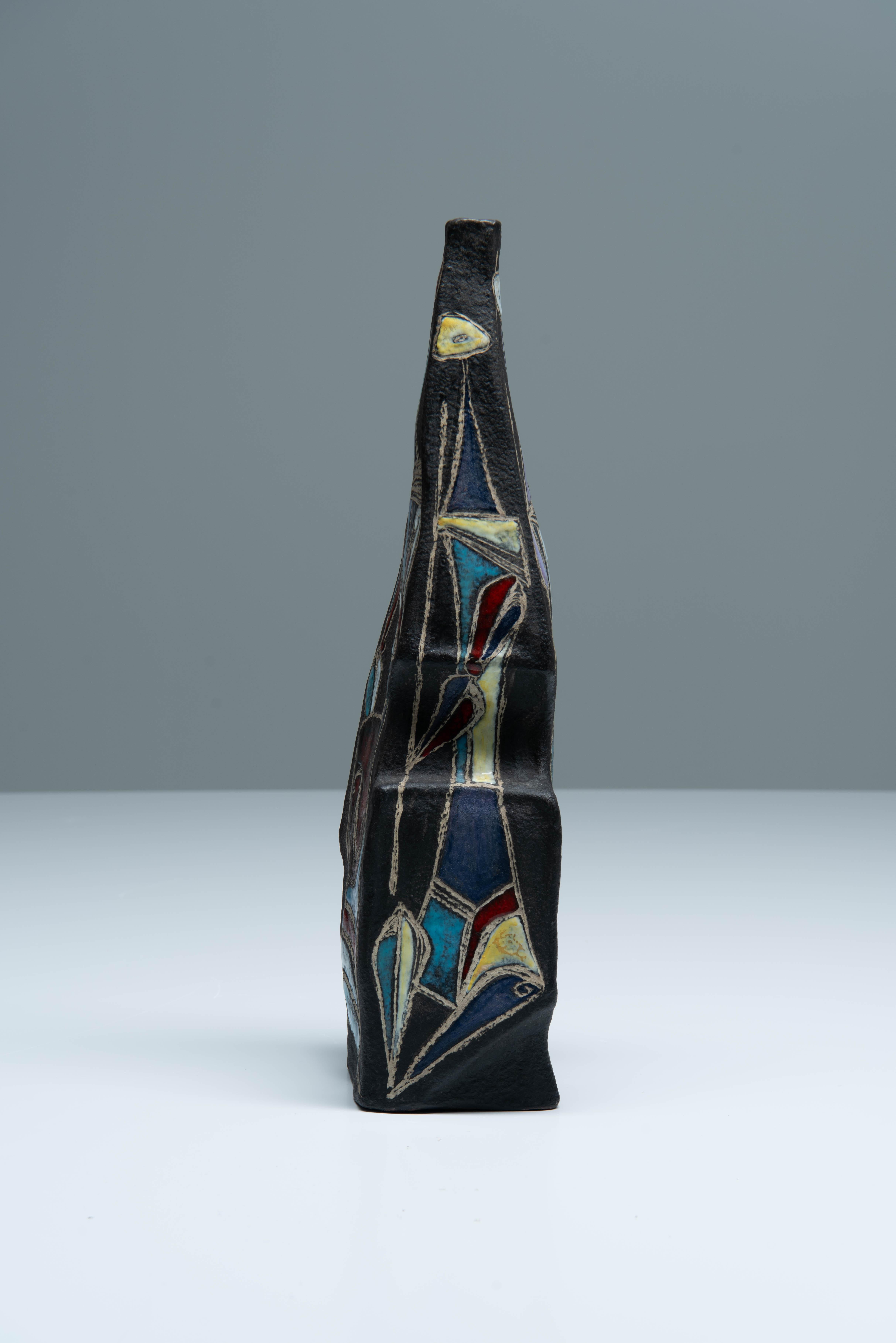 Brutalist Ceramic Vase - Marcello Fantoni 8