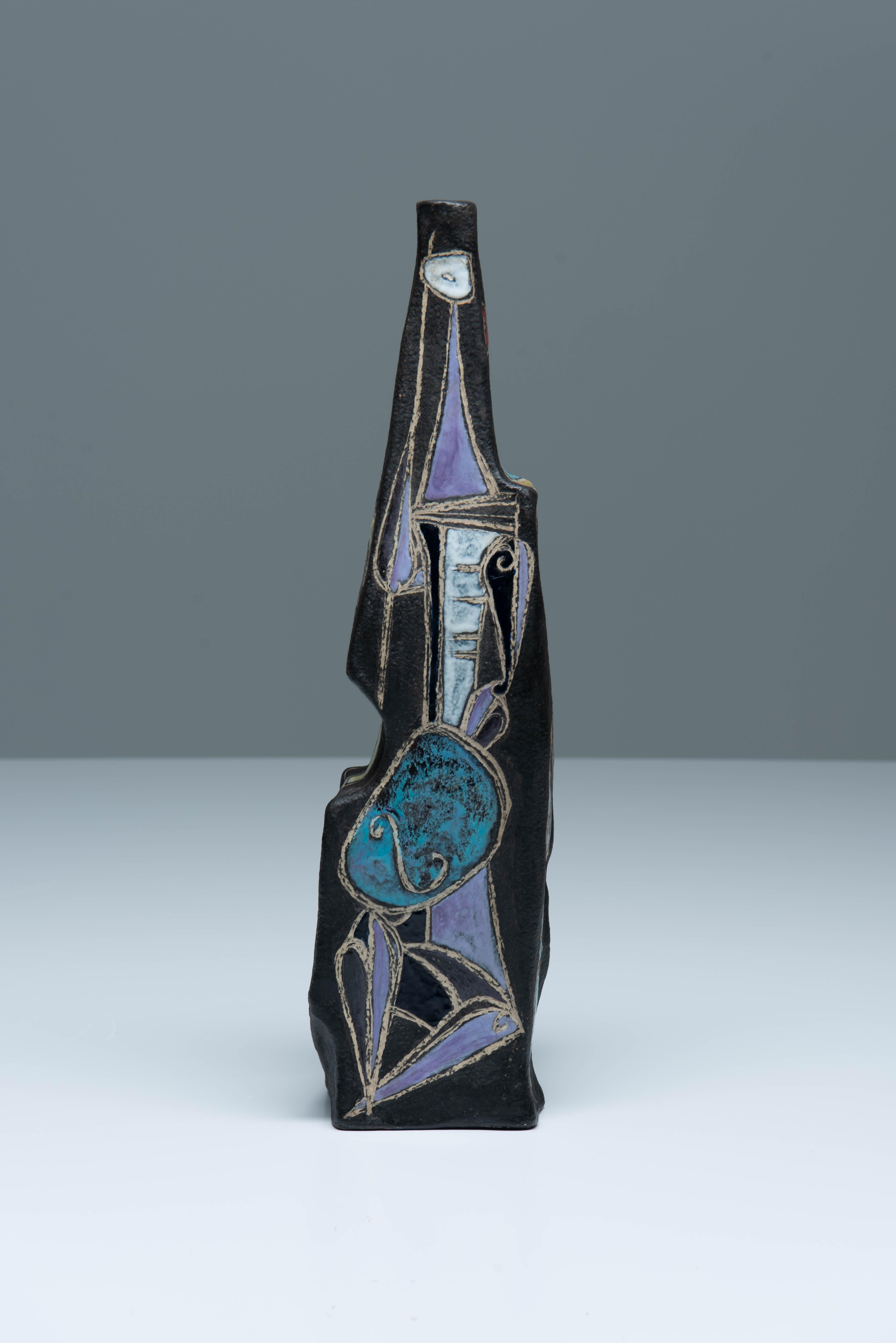 Italian Brutalist Ceramic Vase - Marcello Fantoni