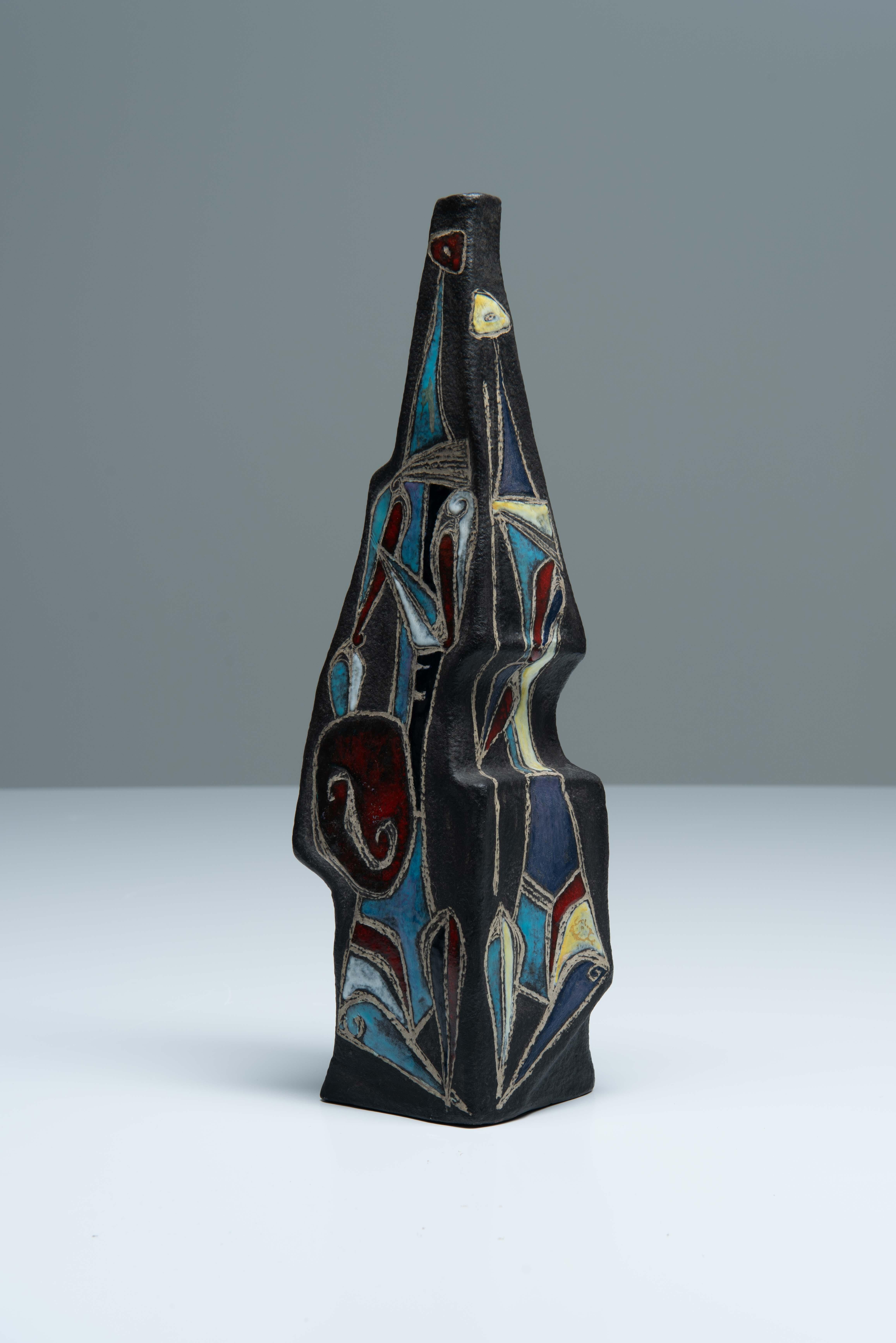 Brutalist Ceramic Vase - Marcello Fantoni In Excellent Condition In Antwerpen, BE