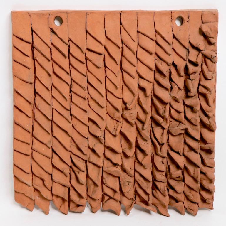 American  Brutalist Ceramic Wall Hanging by Claudia Reese, 1975