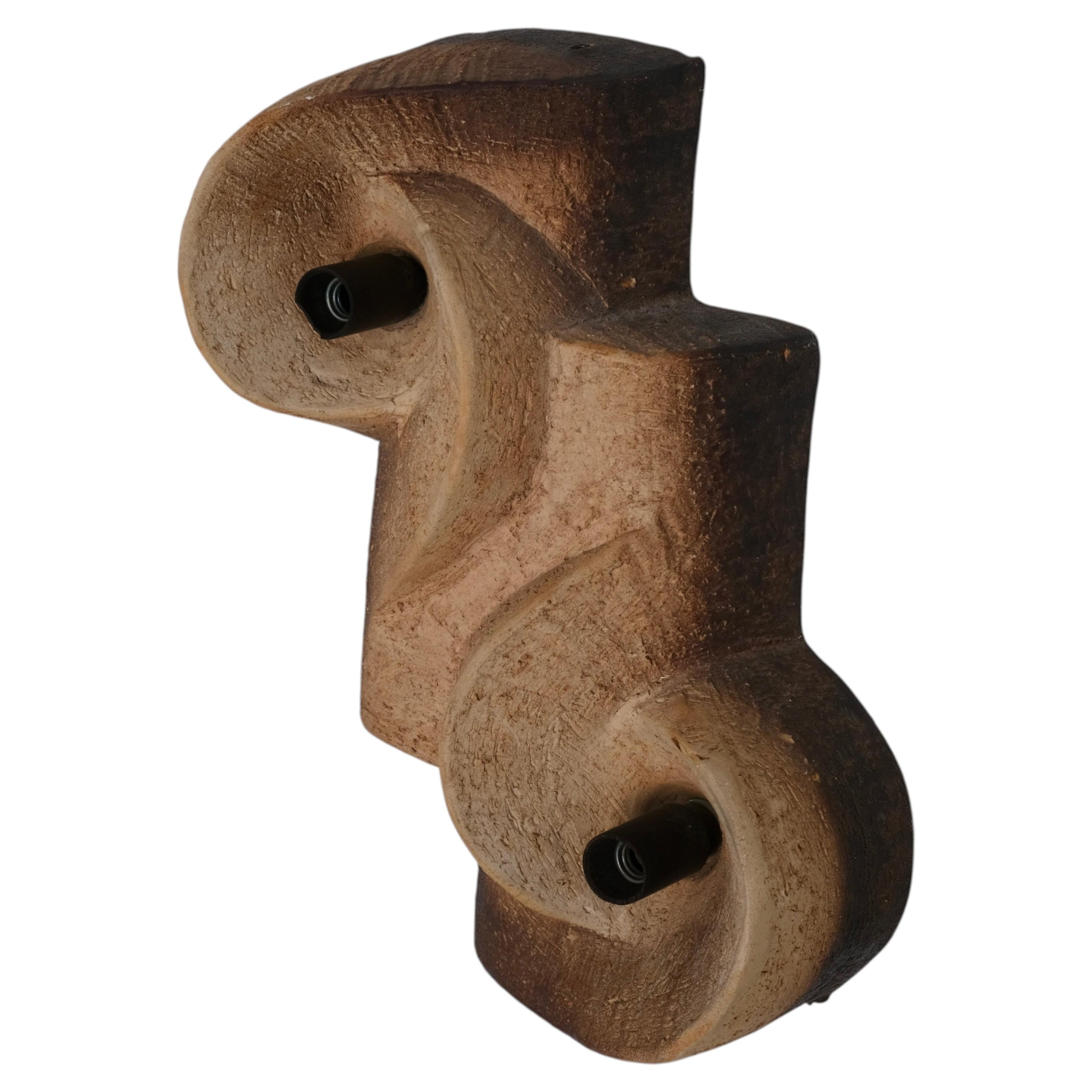 Brutalist Ceramic Wall Sconce, Netherlands, 1960s