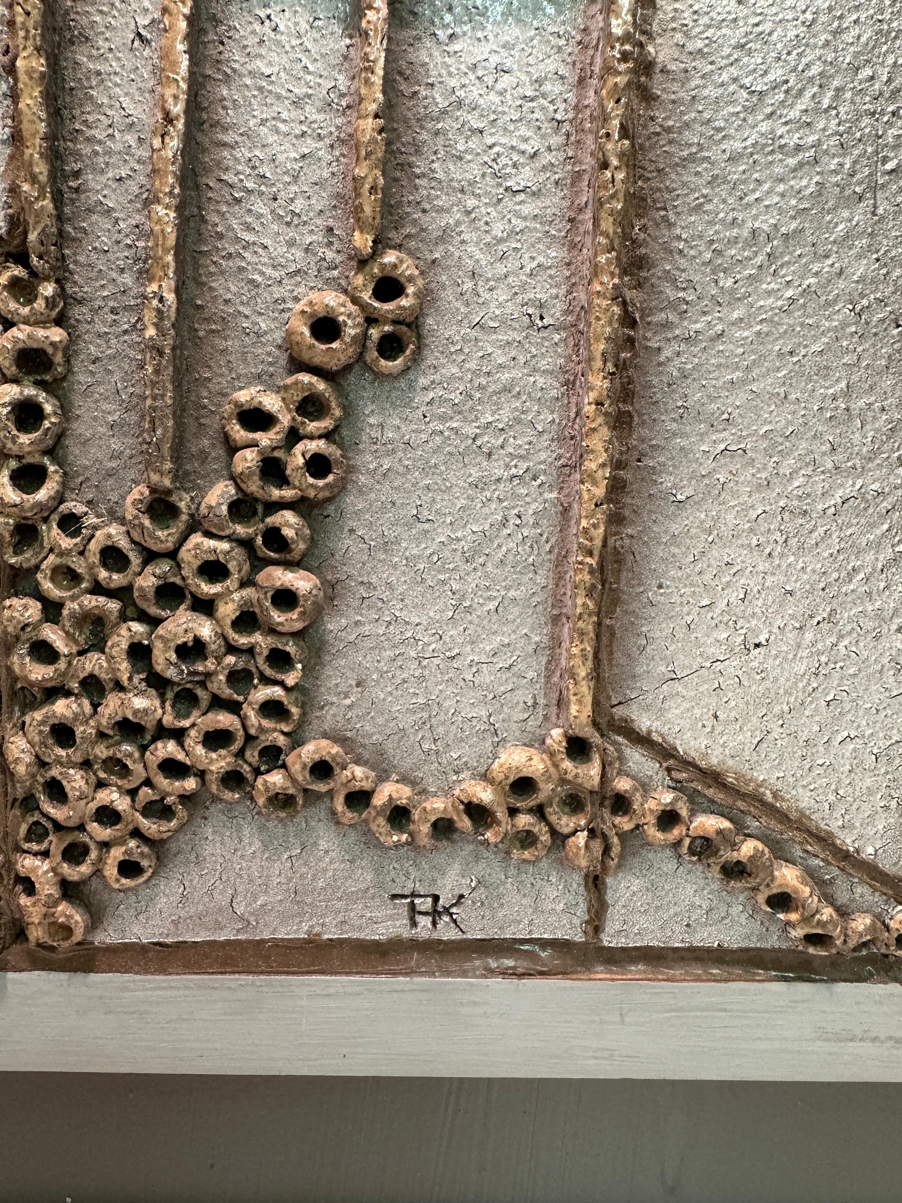 Scultura da parete in ceramica brutalista in vendita 6