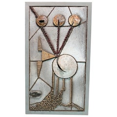 Brutalistische Wandskulptur aus Keramik