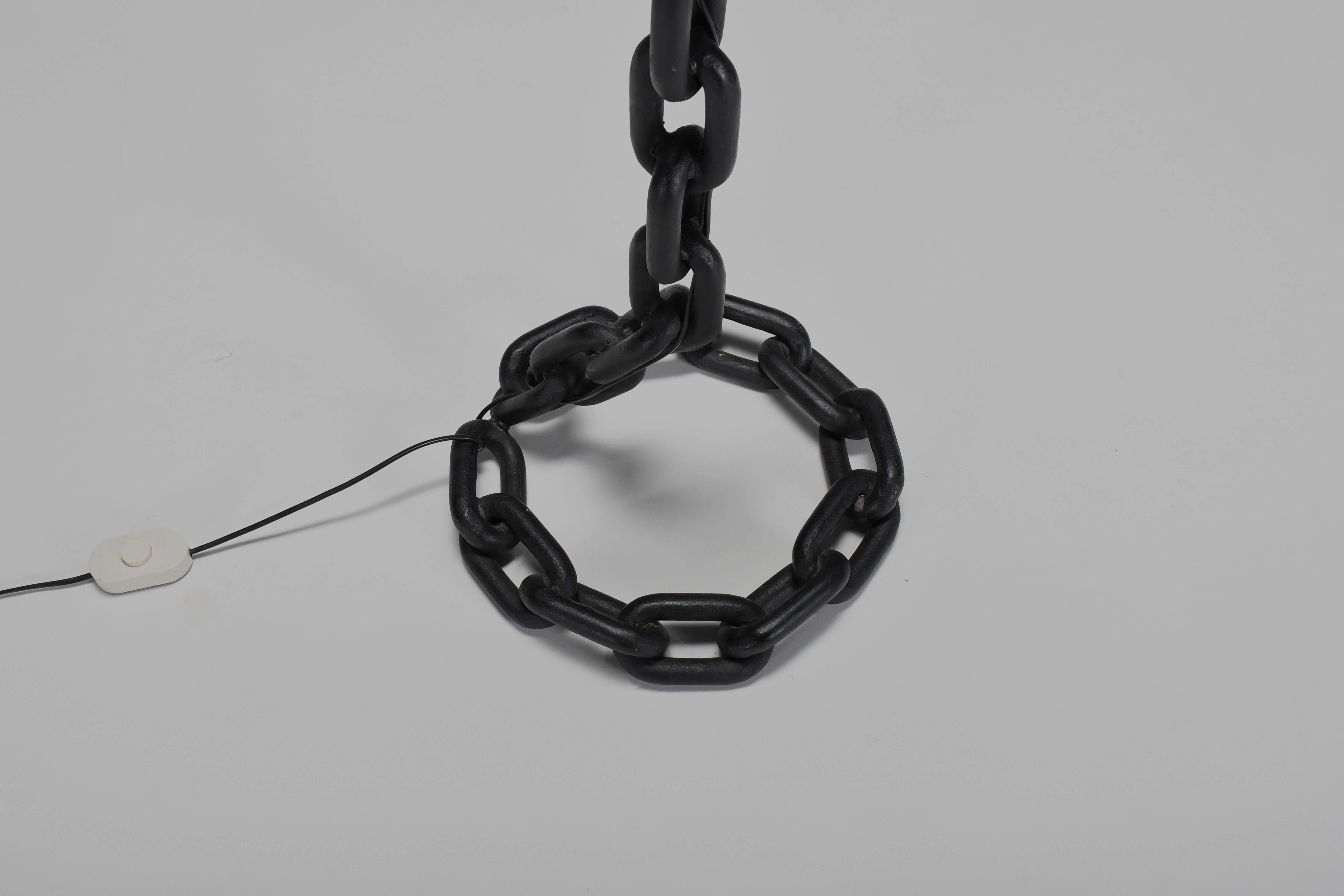 Metal Brutalist Chain Floor Lamp attributed to Franz West For Sale