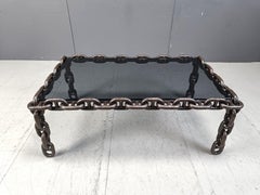 Brutalist chain link coffee table, 1970s