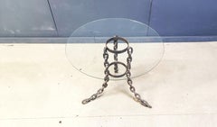 Brutalist chain link coffee table or side table, 1970s