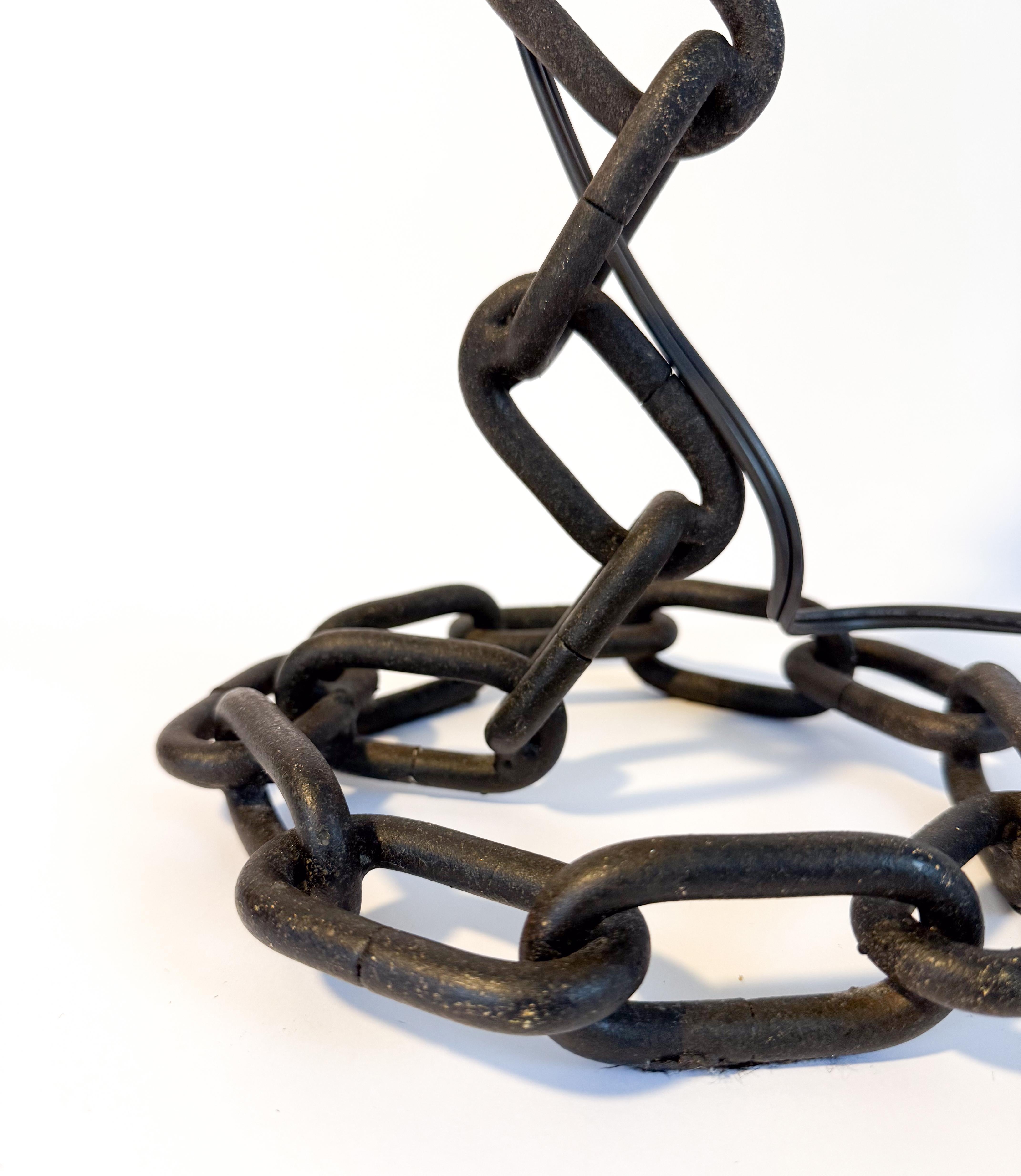 Fin du 20e siècle Brutalist Chain Link Lamp in the Style of Franz West en vente