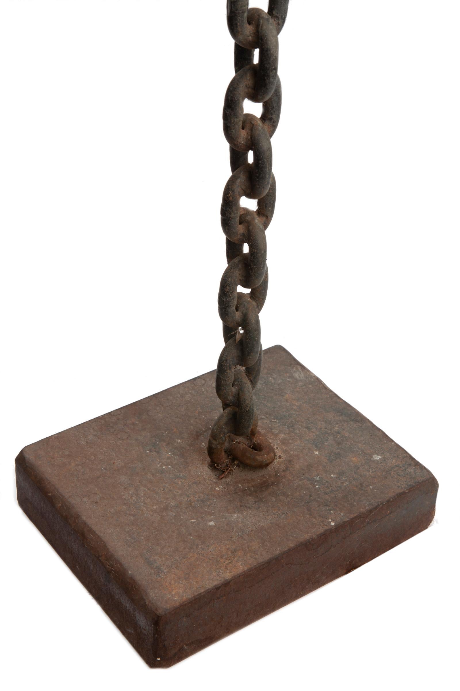 Iron Brutalist Chain Link Sculpture For Sale
