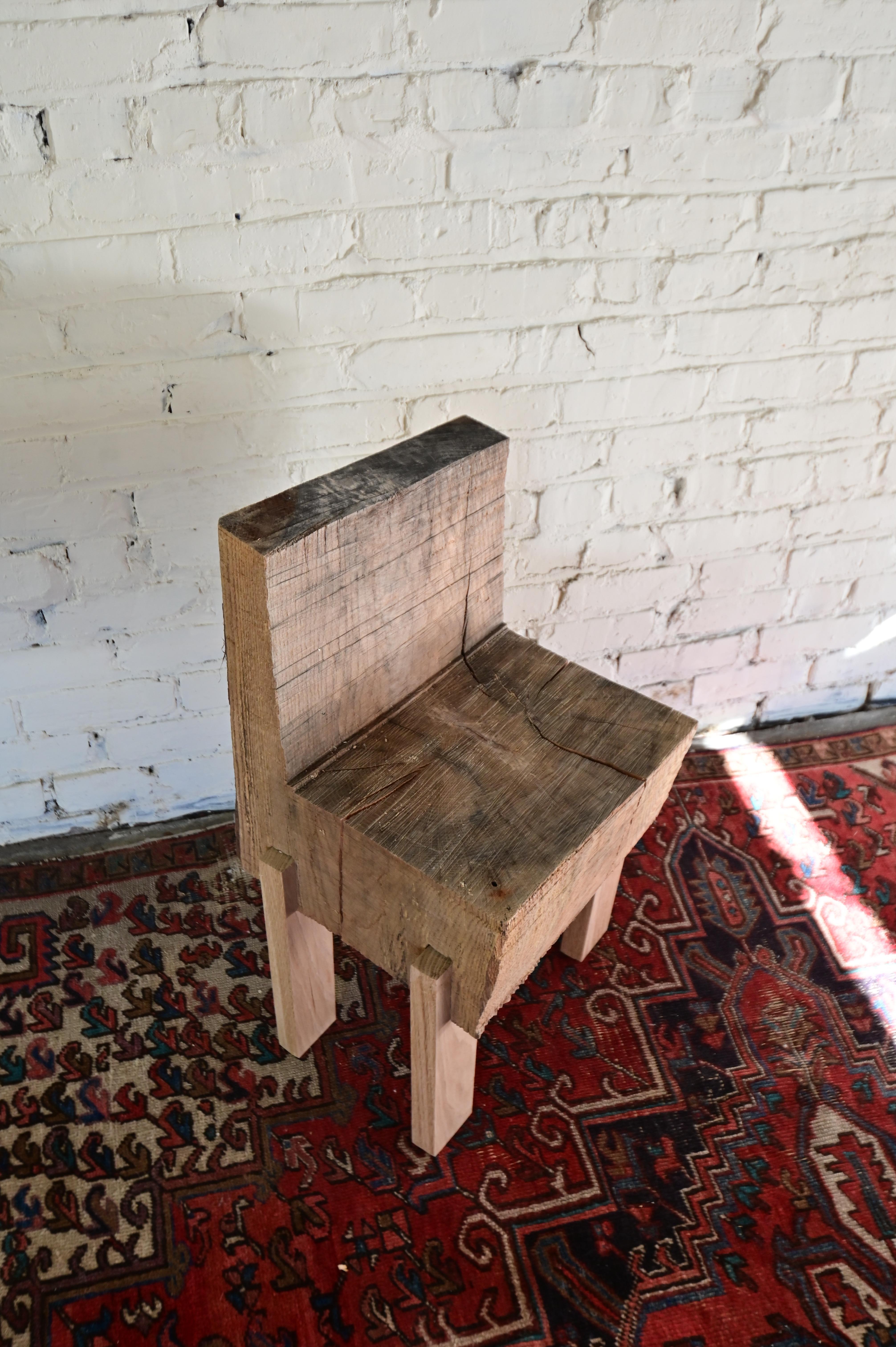 American Brutalist Chainsawed Chair For Sale