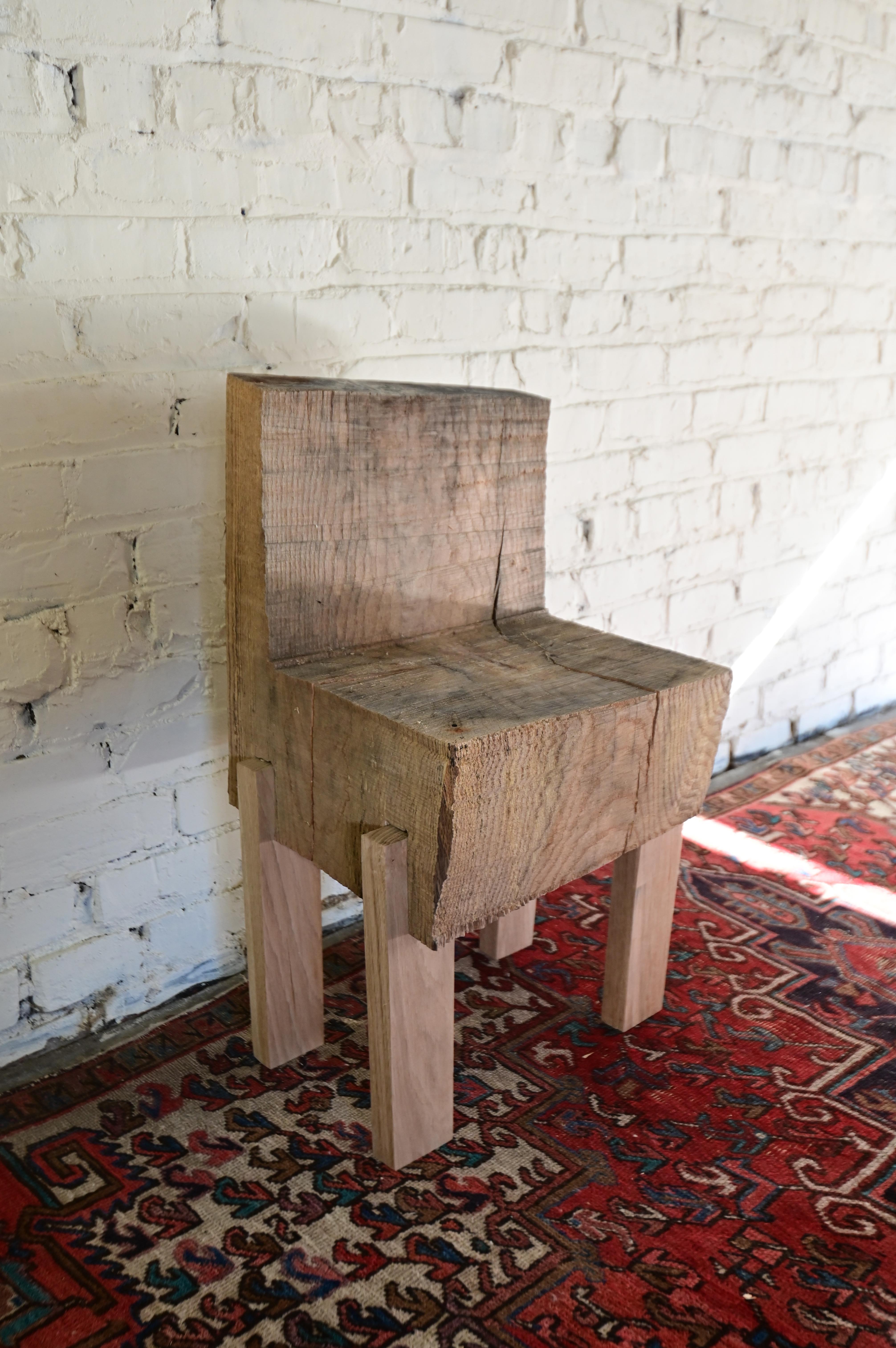 Contemporary Brutalist Chainsawed Chair For Sale