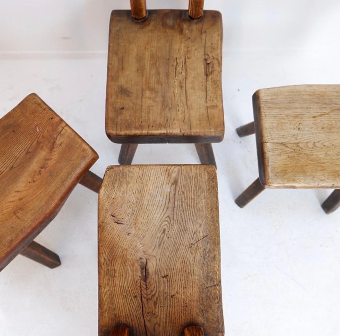 Belga Sedie brutaliste , Belgio, anni '60, Set di 4 in vendita